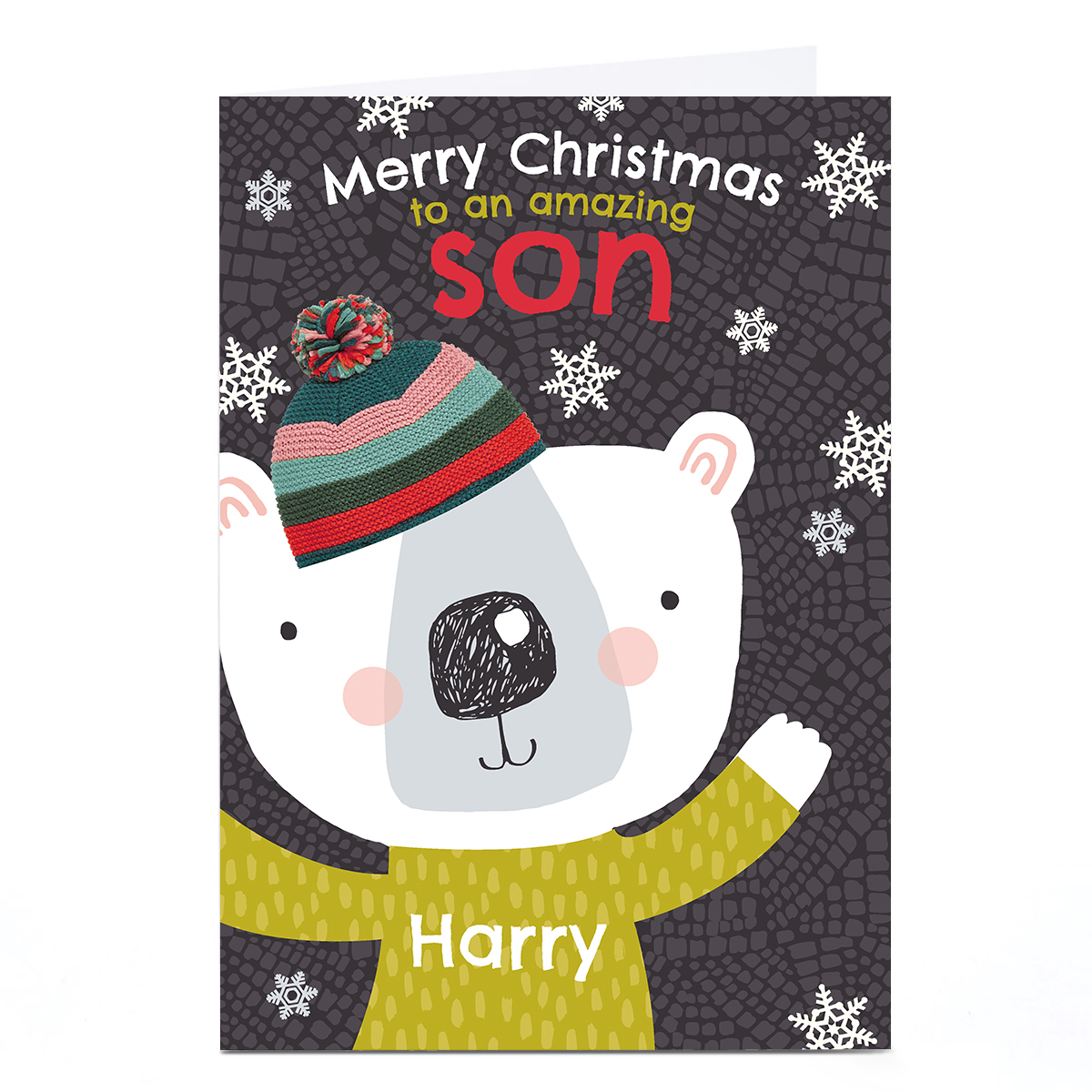 Personalised Bev Hopwood Christmas Card - Son