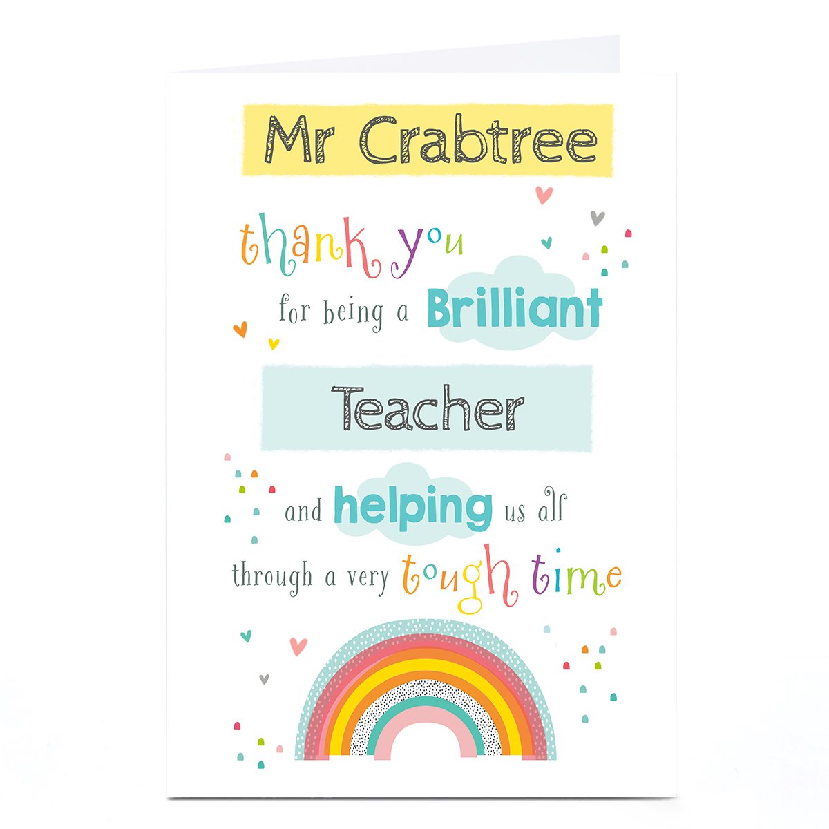 Personalised Thank You Card - Helping Us All Through