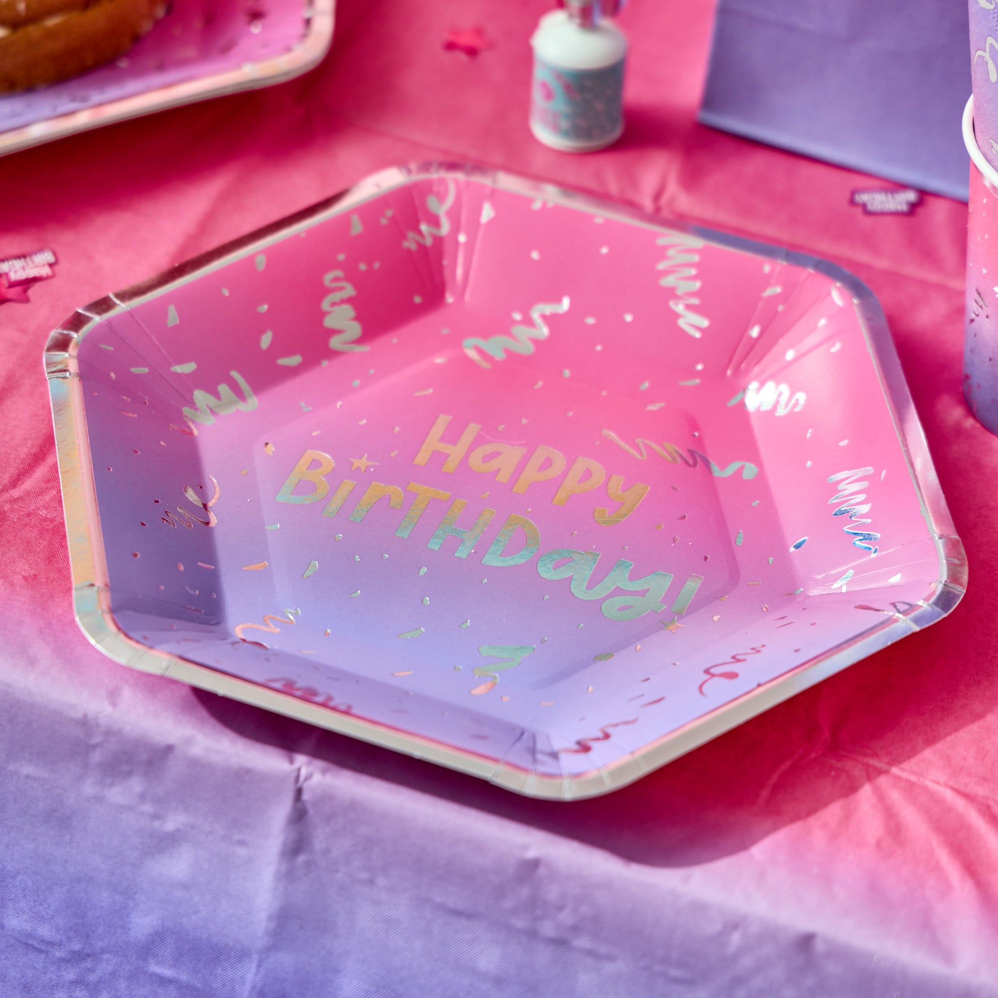 Pink Ombre Paper Plates - Pack of 10