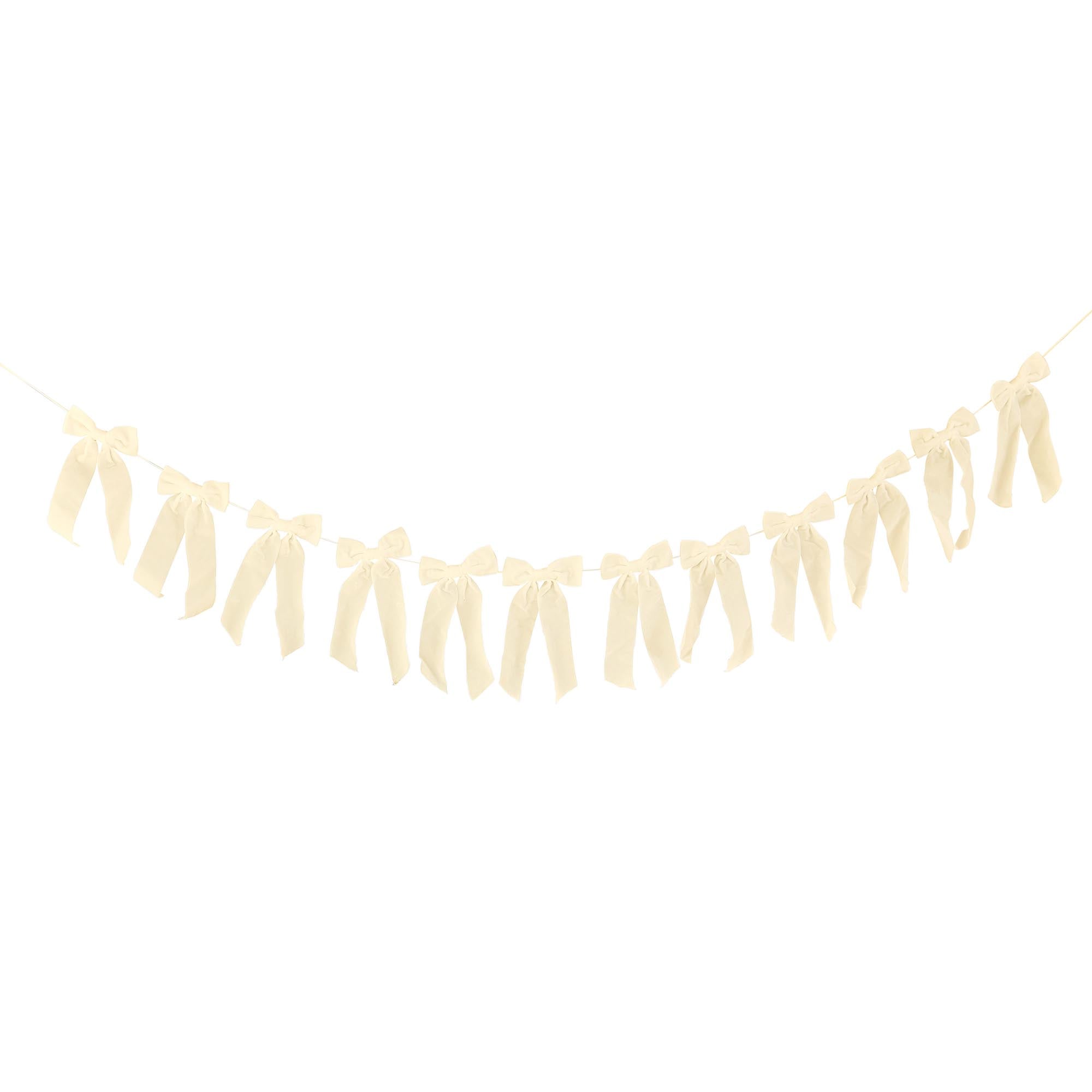 White Velvet Bow Garland