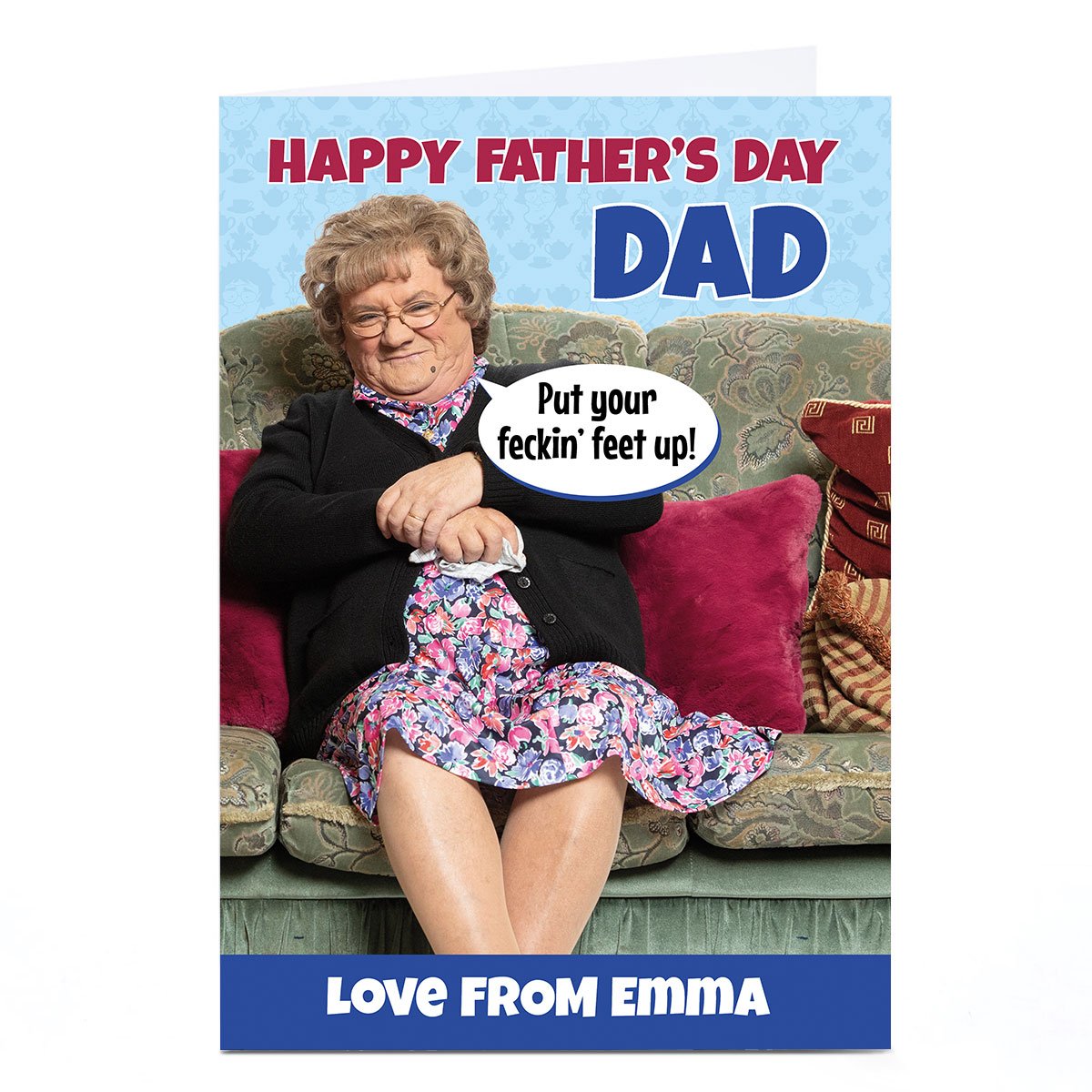 Personalised Mrs. Brown's Boys Father's Day Card  - Put Your Feckin' Feet Up!