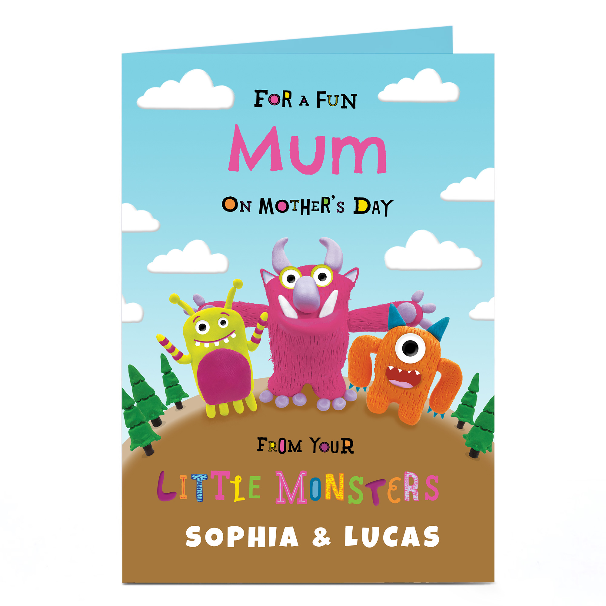 Personalised Mother's Day Card - From Your Little Monsters (2 Names)