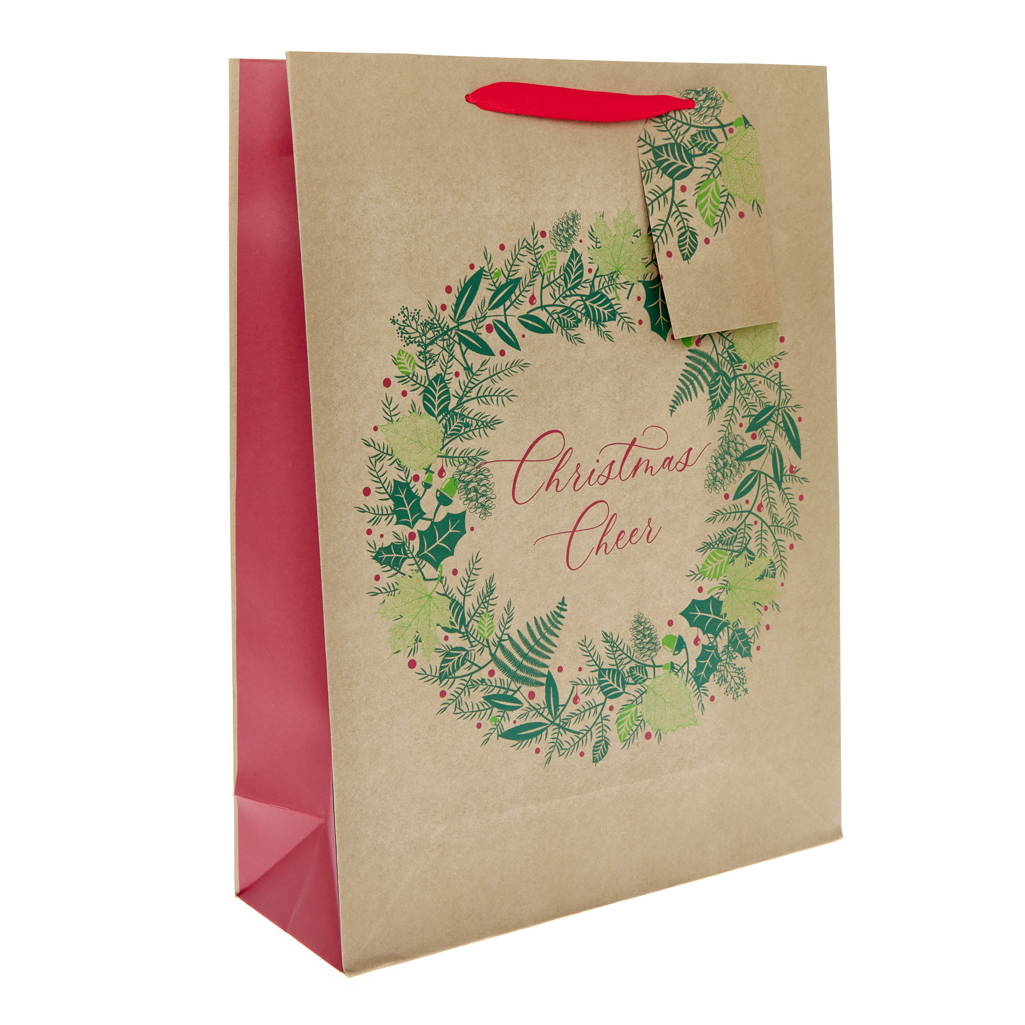 Extra Large Portrait Kraft Wreath Gift Bag