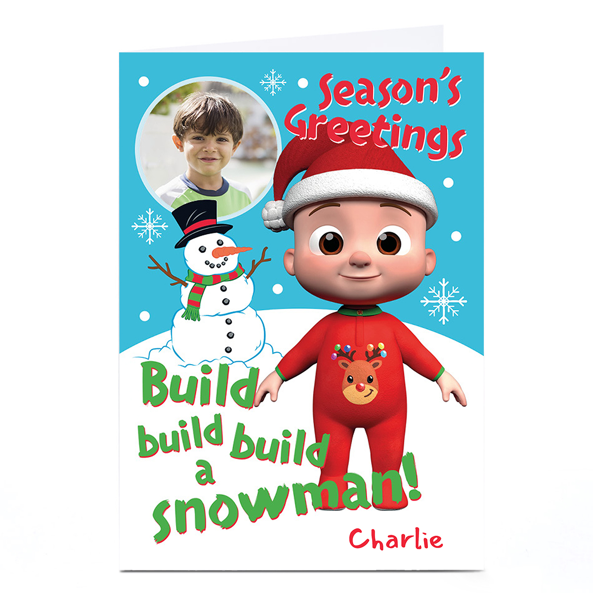 Photo CoComelon Christmas Card - Build Build Build a Snowman!
