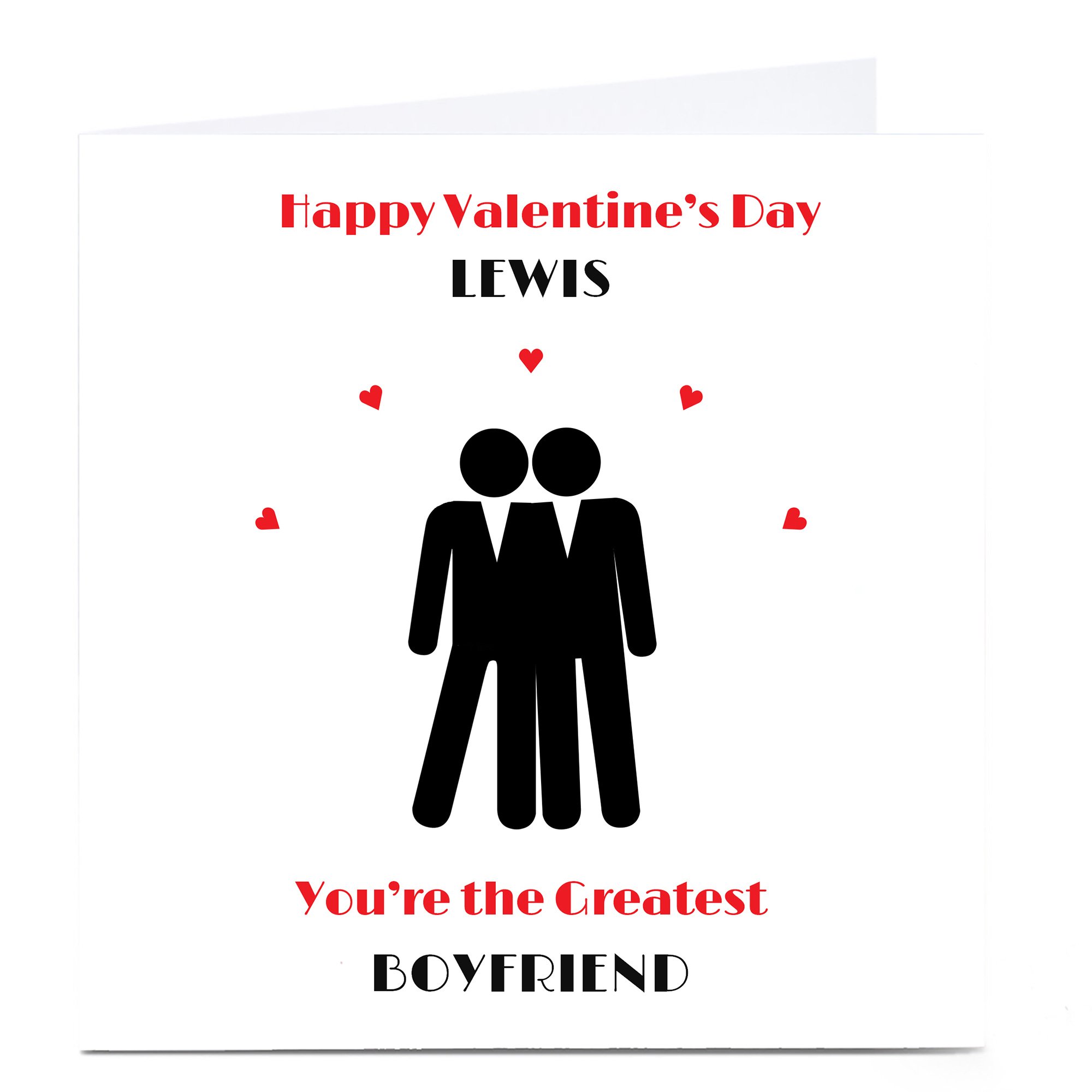 Personalised Valentine's Card - His & His, Greatest Boyfriend