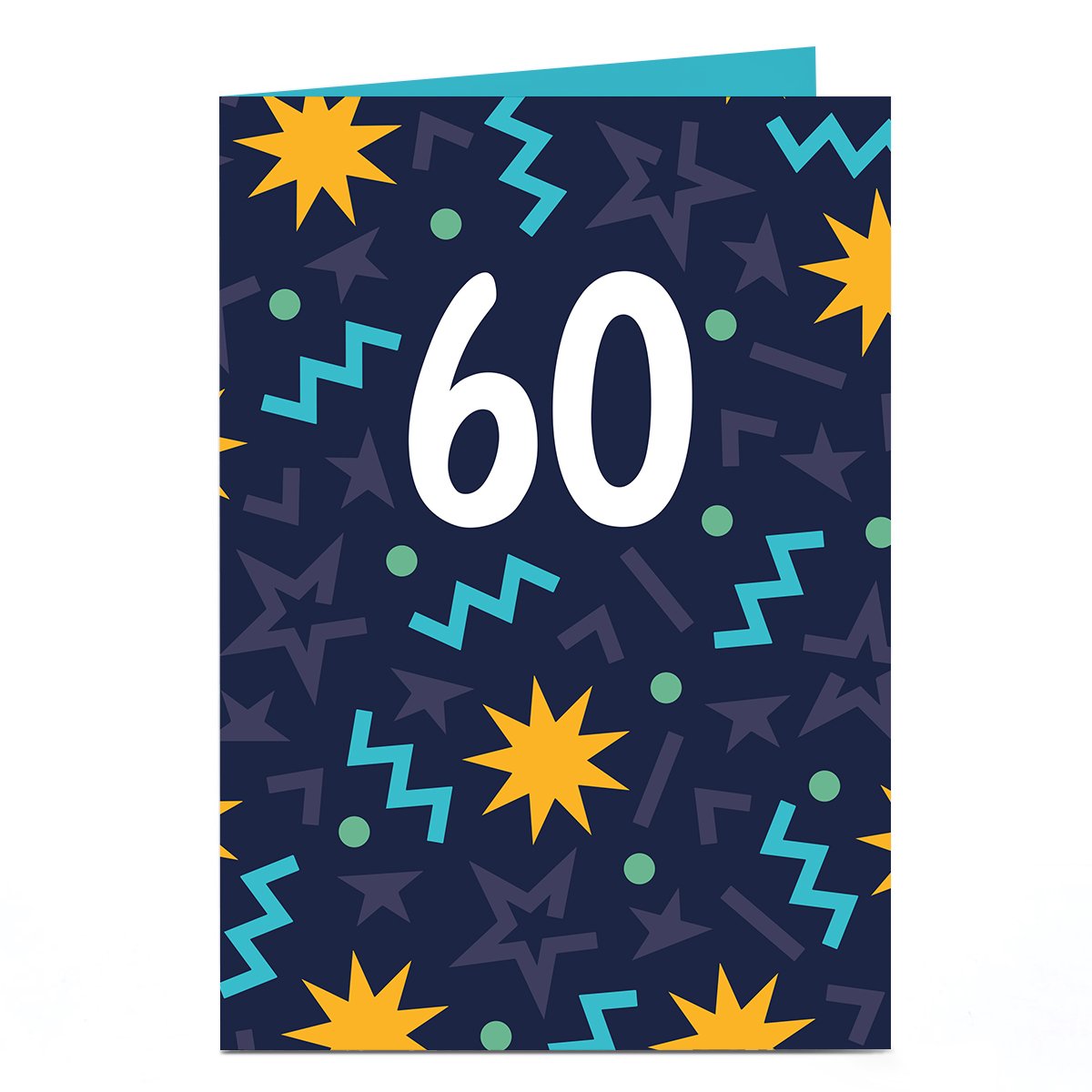 60th Birthday Card - Jazzy Blue Explosion