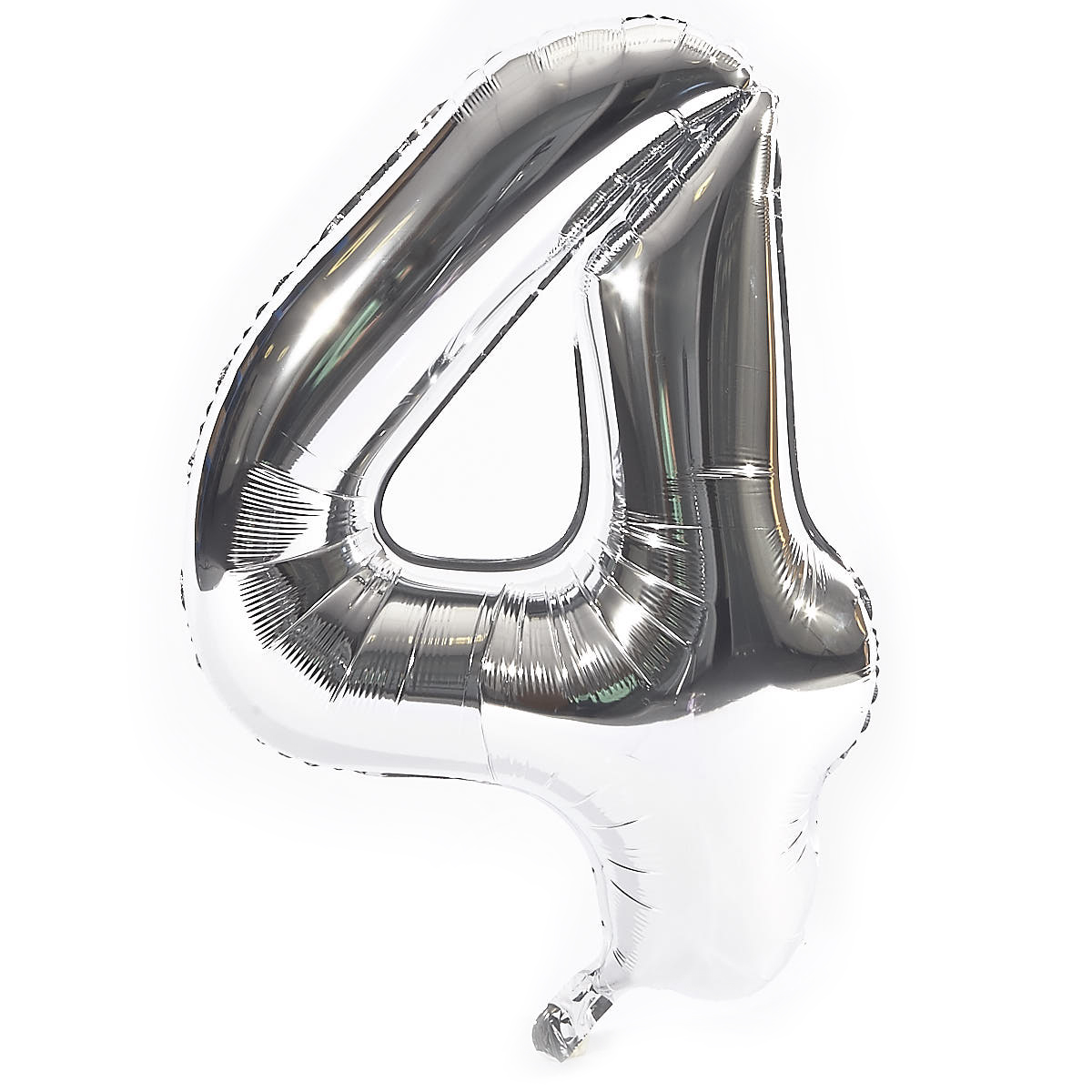 Age 40 Giant Foil Helium Numeral Balloons - Silver (deflated)