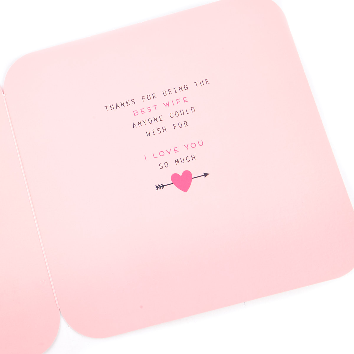 Platinum Collection Valentine's Day Card - Wife, Neon Pink & Gold Hearts
