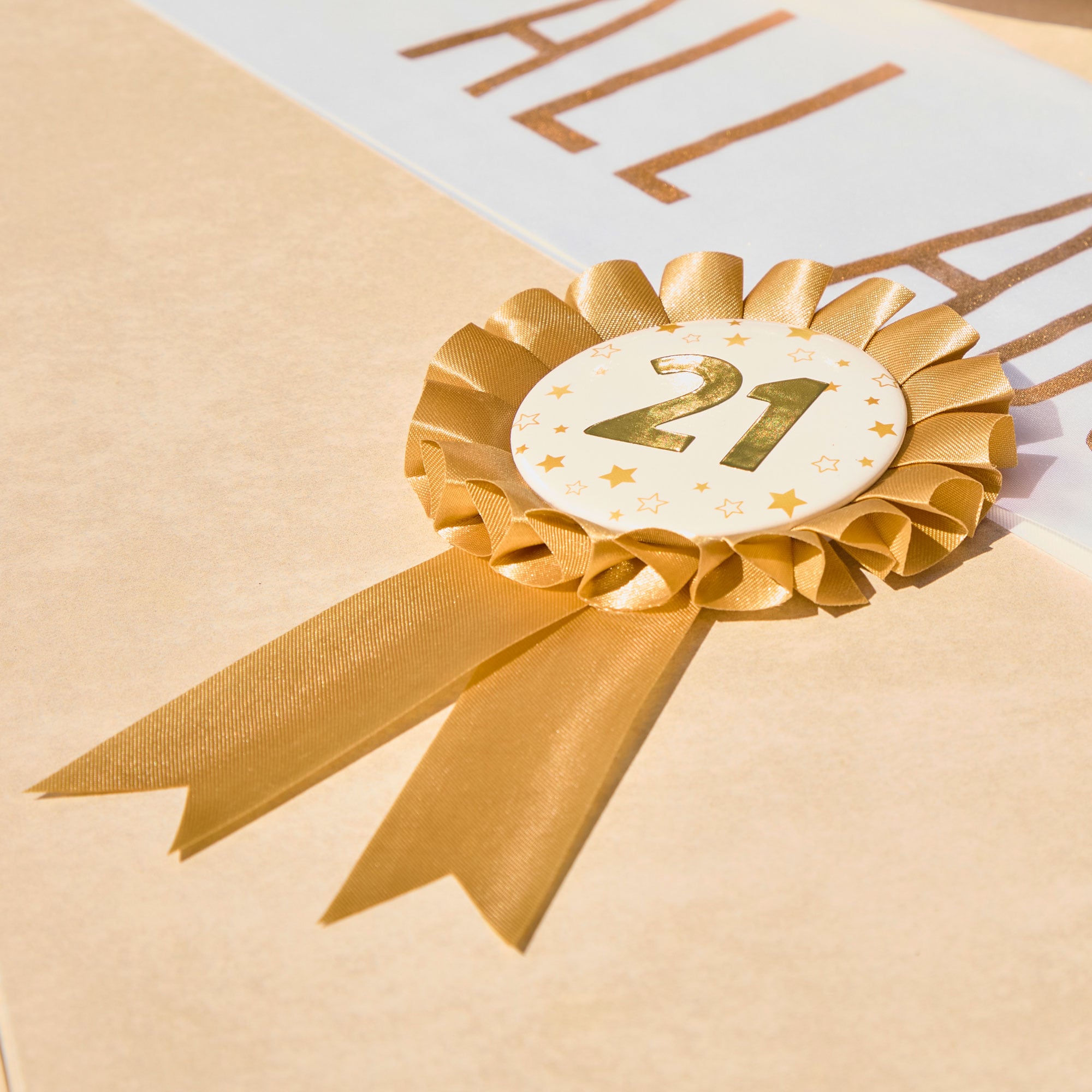 Personalised Gold Rosette & Number Stickers
