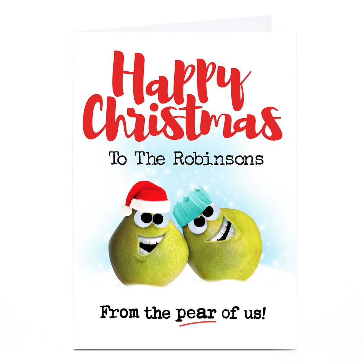 Personalised PG Quips Christmas Card - From the Pear of Us!