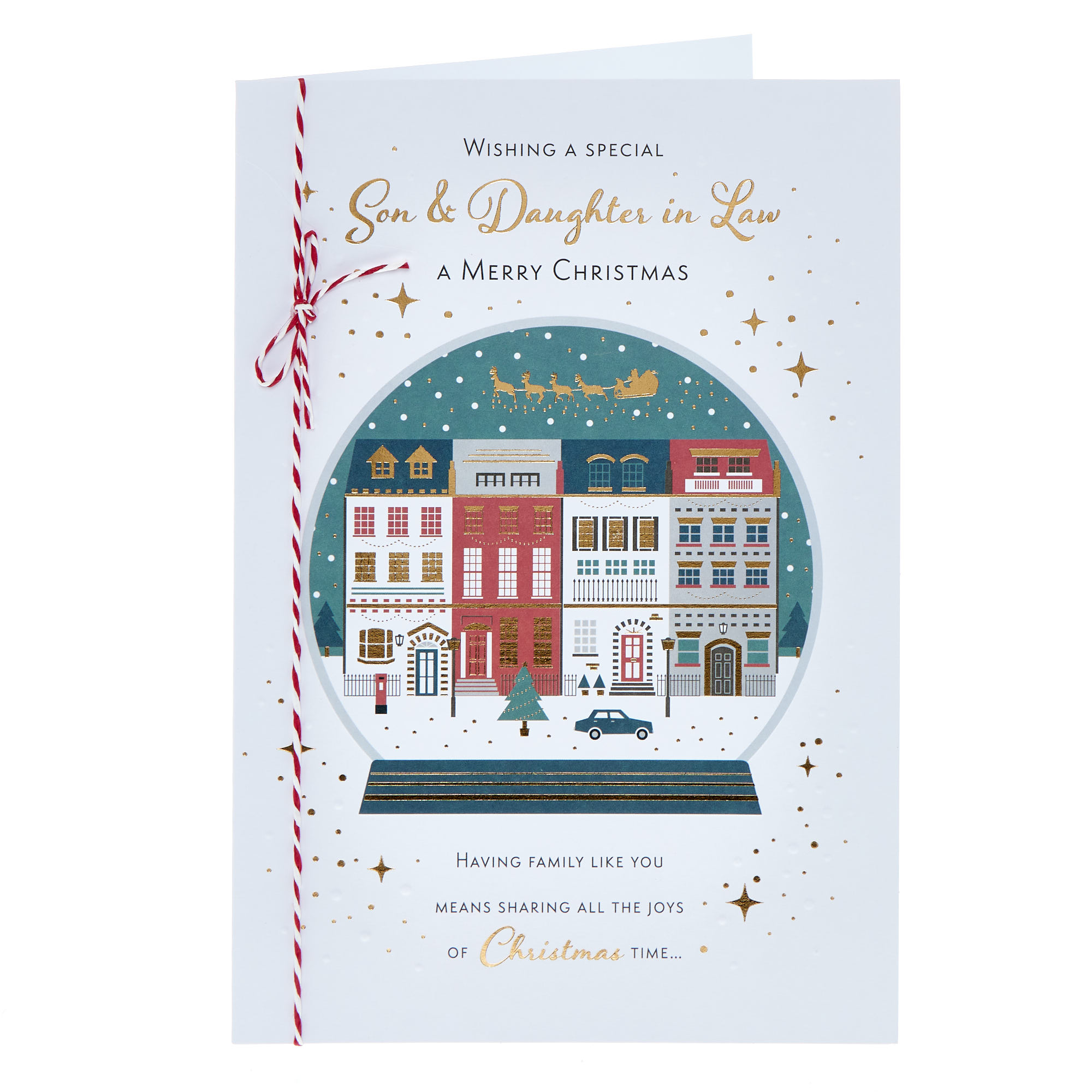 Son & Daughter In Law Snowglobe Town Christmas Card
