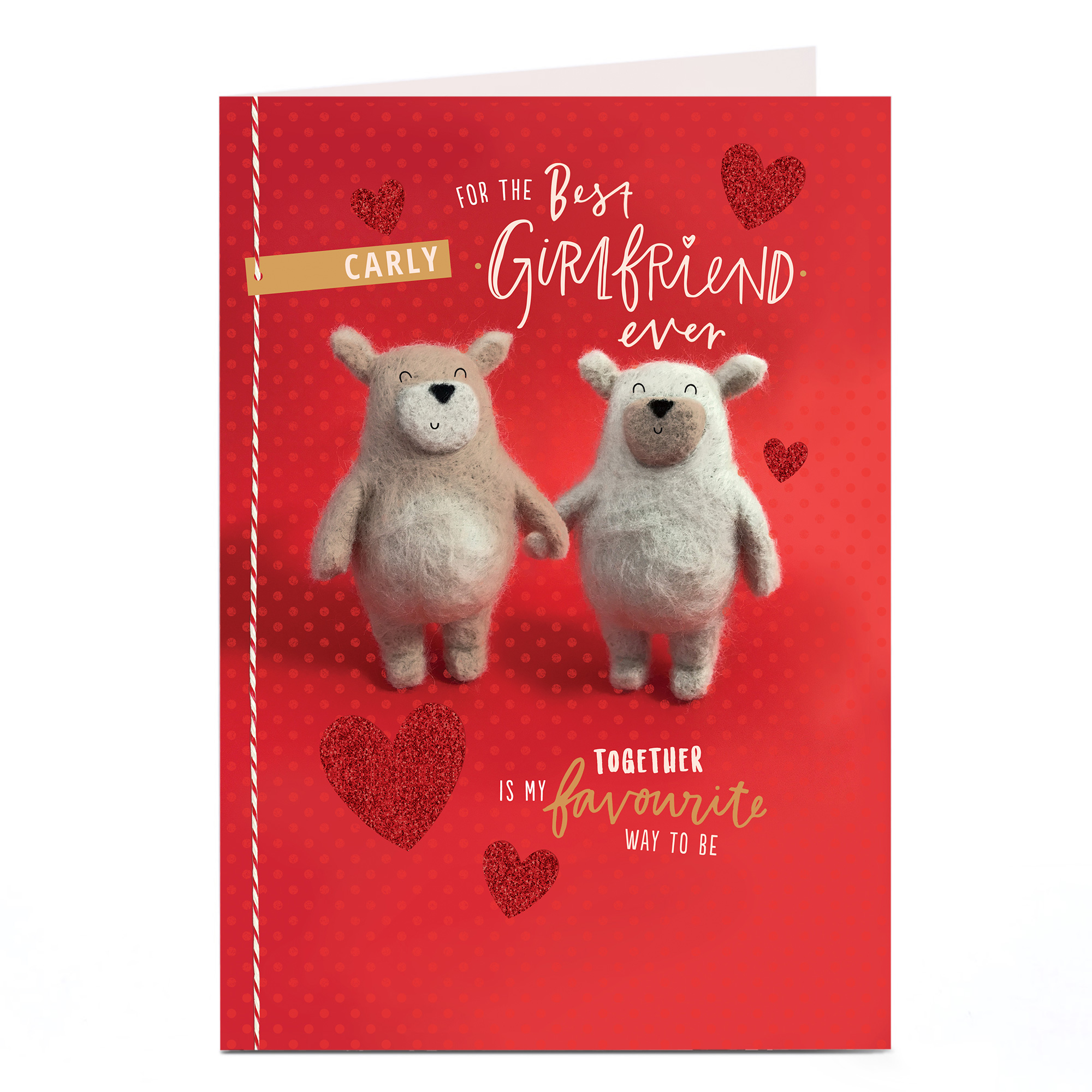 Personalised Valentine's Card - For The Best Girlfriend Ever