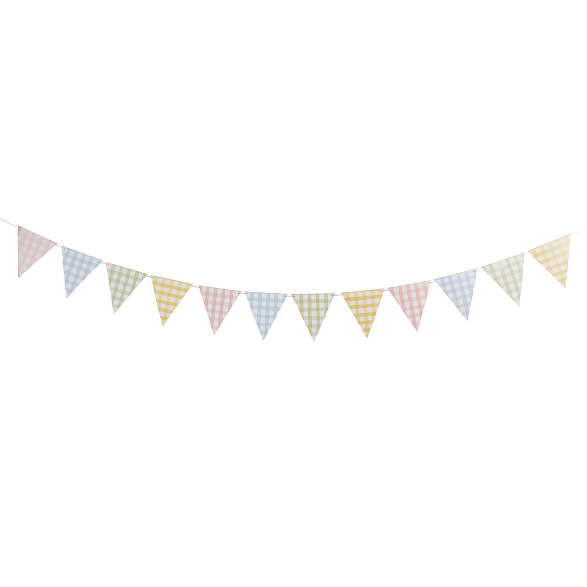 Gingham Paper Card Bunting 2.5m