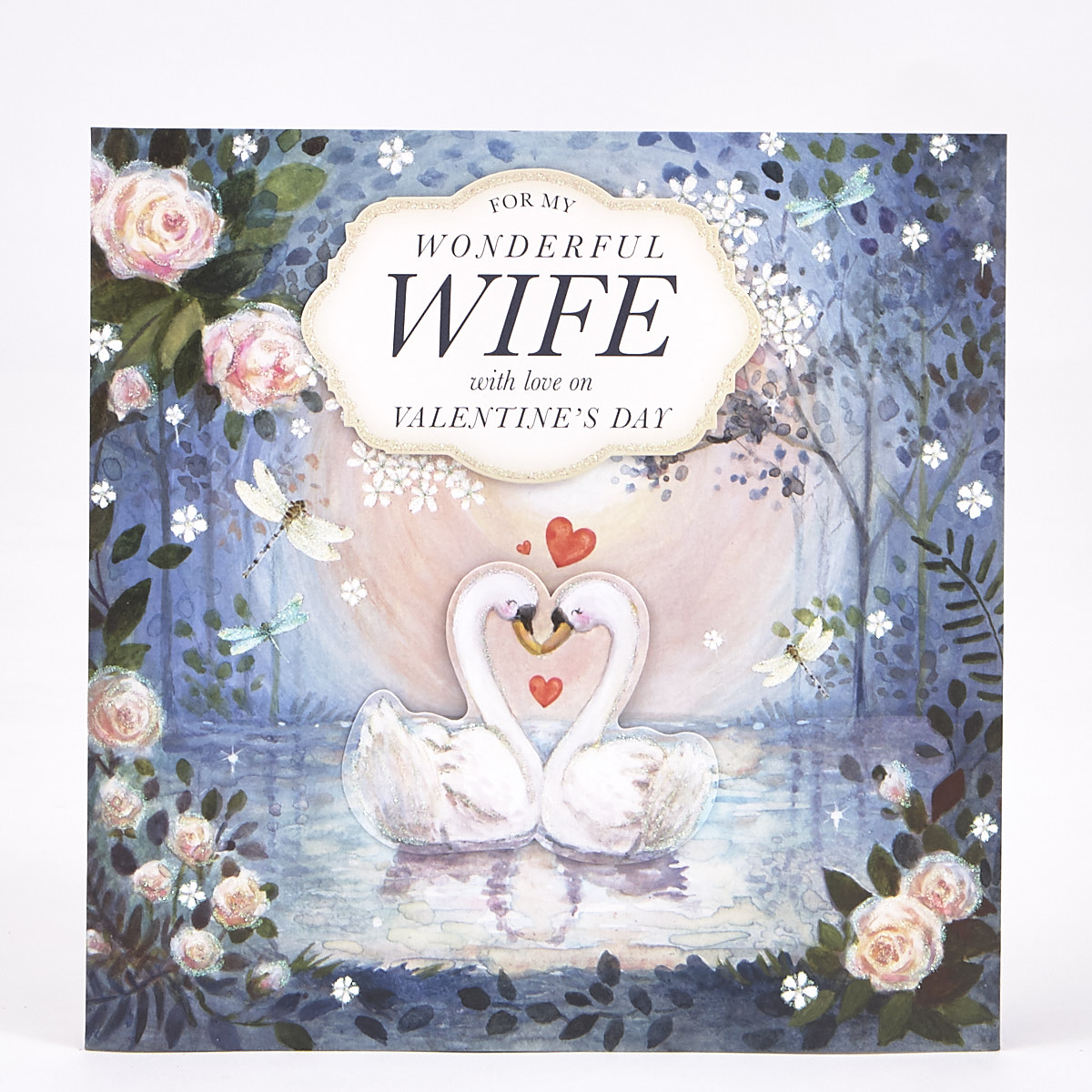 Valentine's Day Card - Exquisite Collection Wife Swans