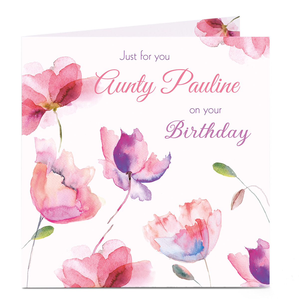 Personalised Birthday Card - Just For You, Flowers