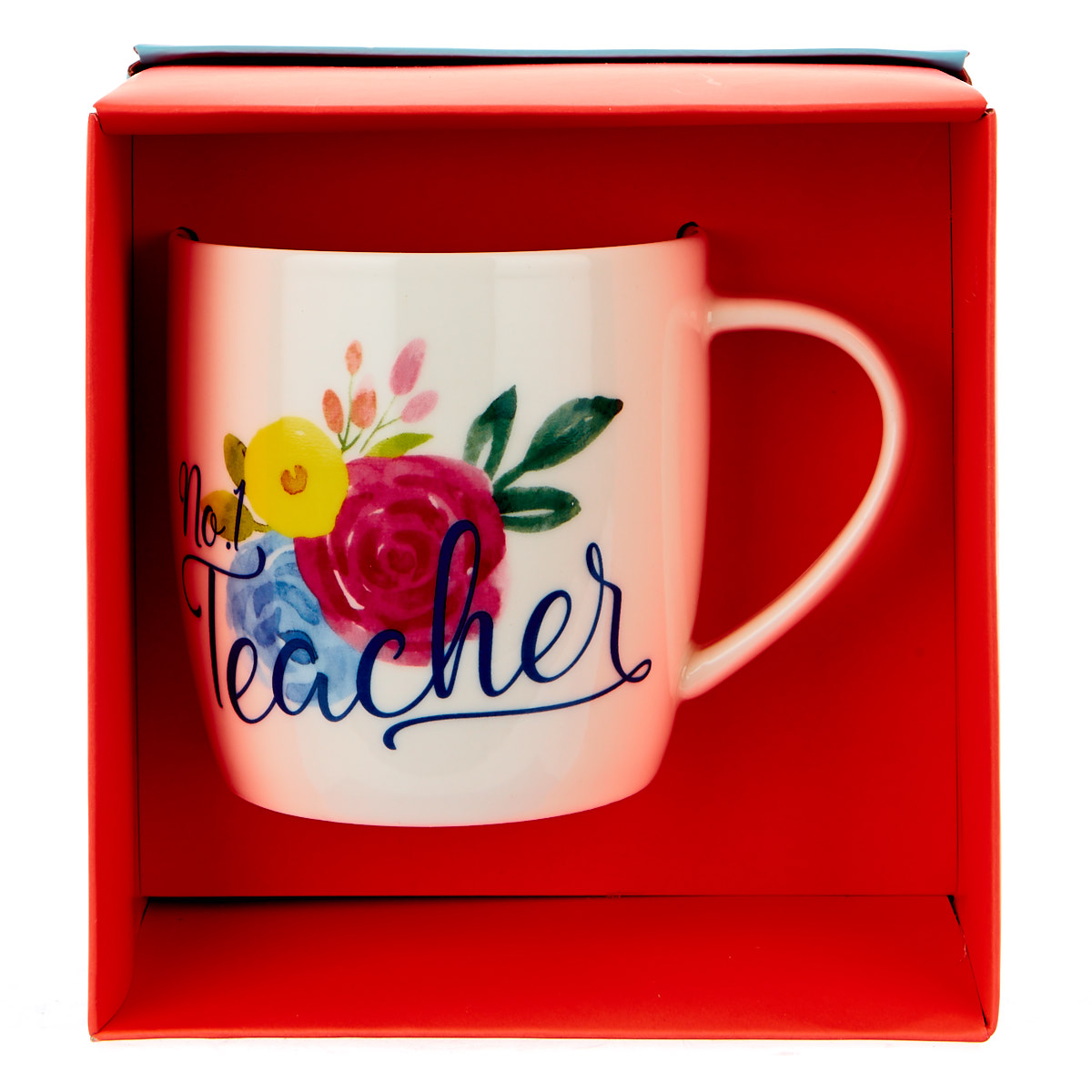 No.1 Teacher Floral Mug In A Box