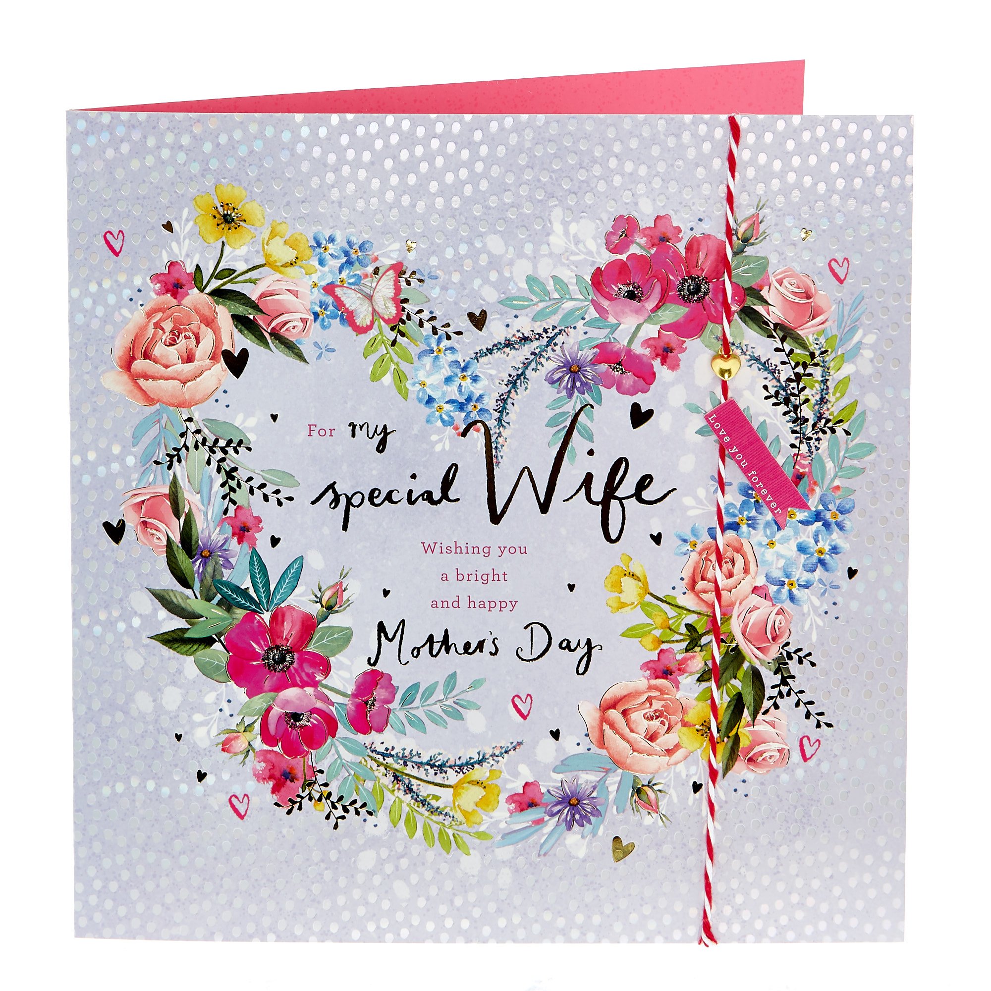Luxury Boxed Mother's Day Card - Wife Floral Heart
