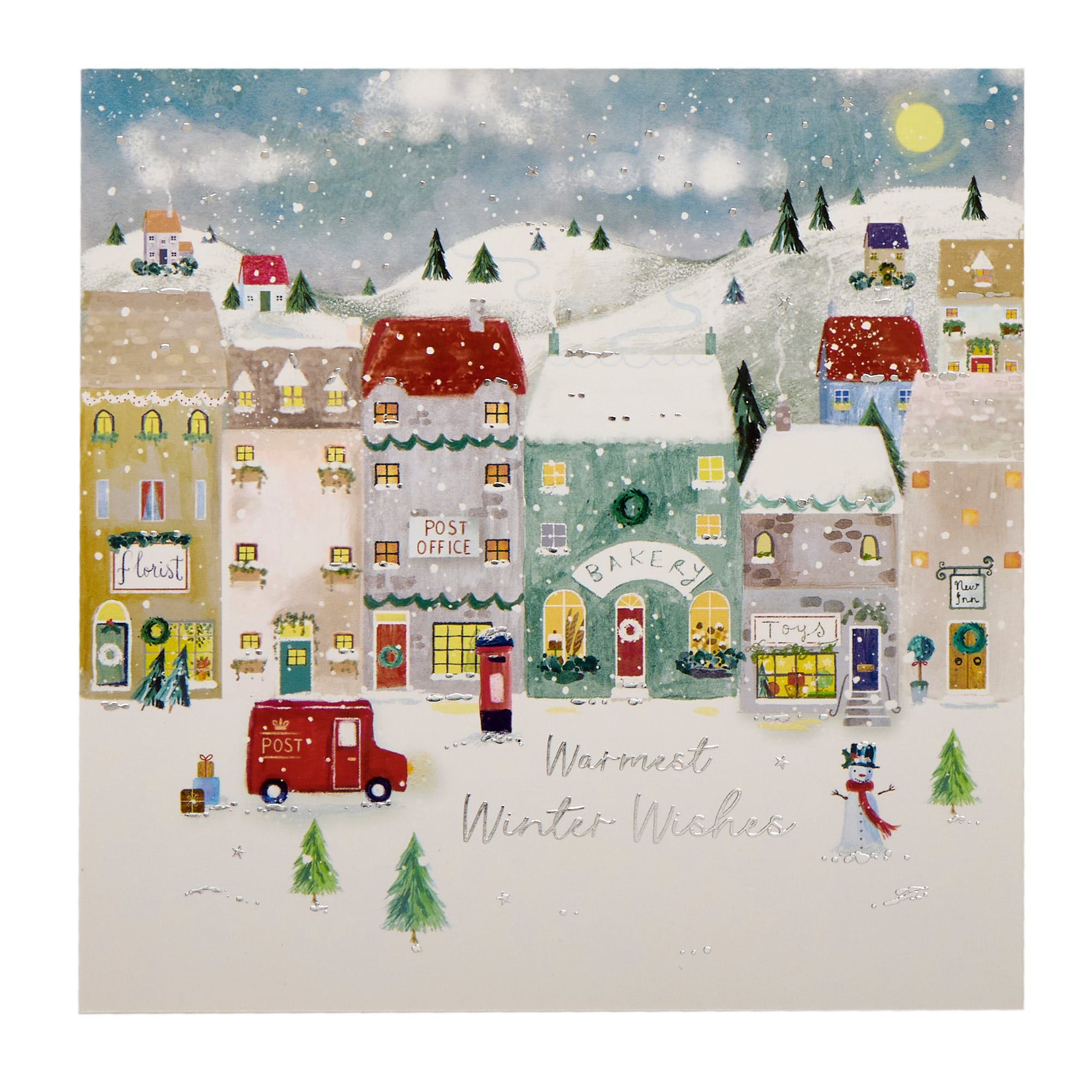 10 Square Town Snow Scene Charity Christmas Cards