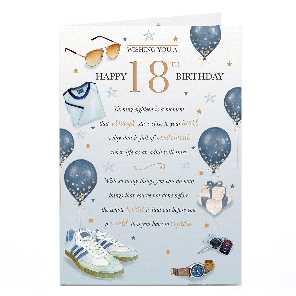 18th Birthday Card - Blue World to Explore