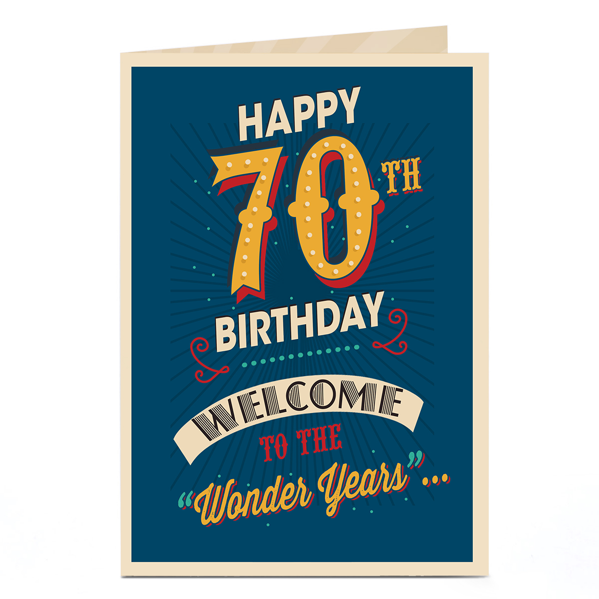 70th Birthday Card - Welcome To The Wonder Years