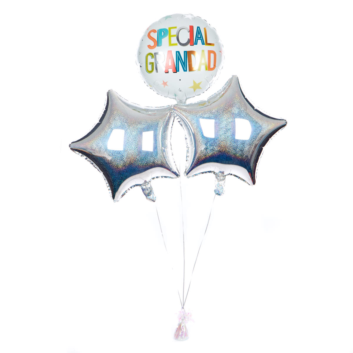Silver Special Grandad Balloon Bouquet - DELIVERED INFLATED!