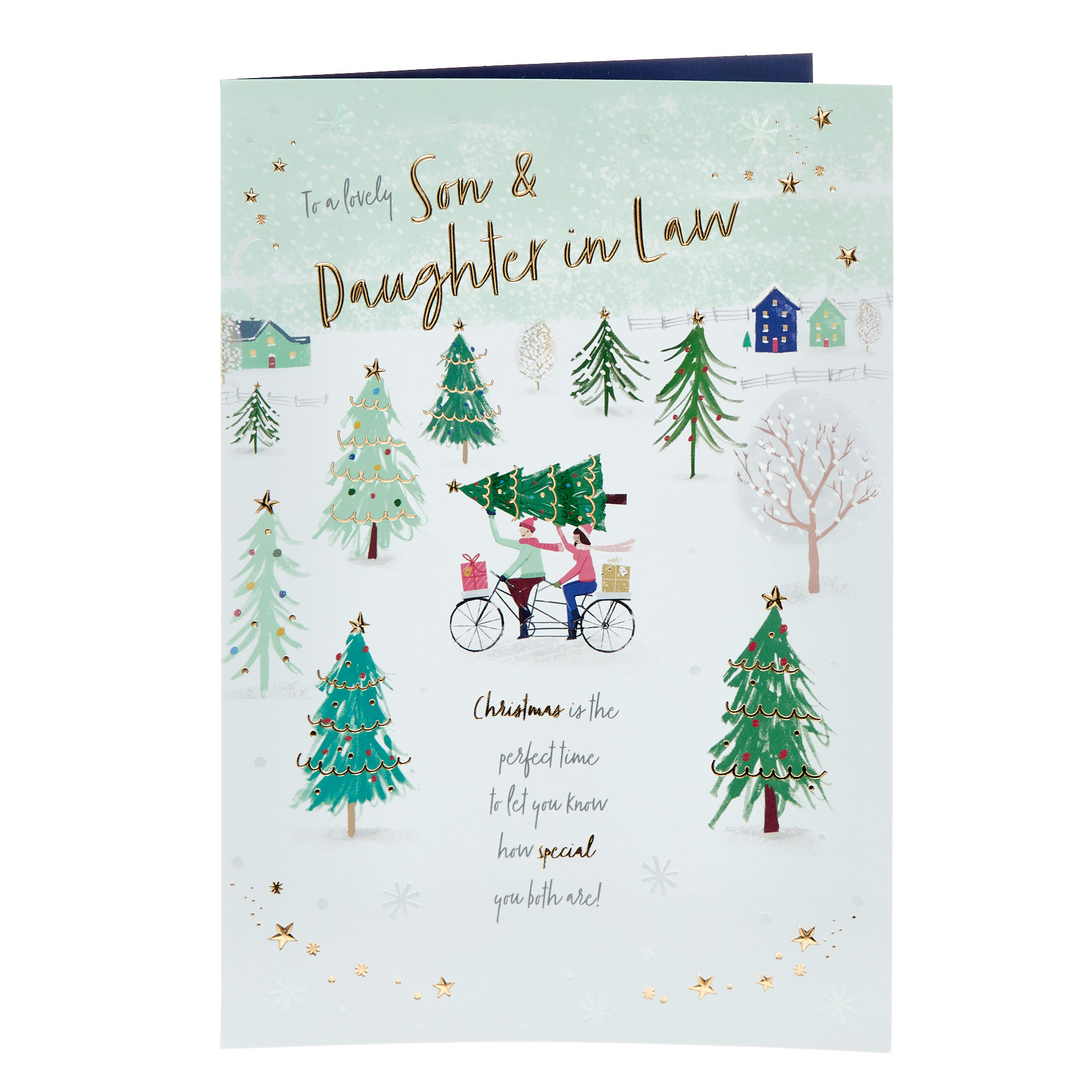 Son & Daughter In Law Tree Cycling Christmas Card