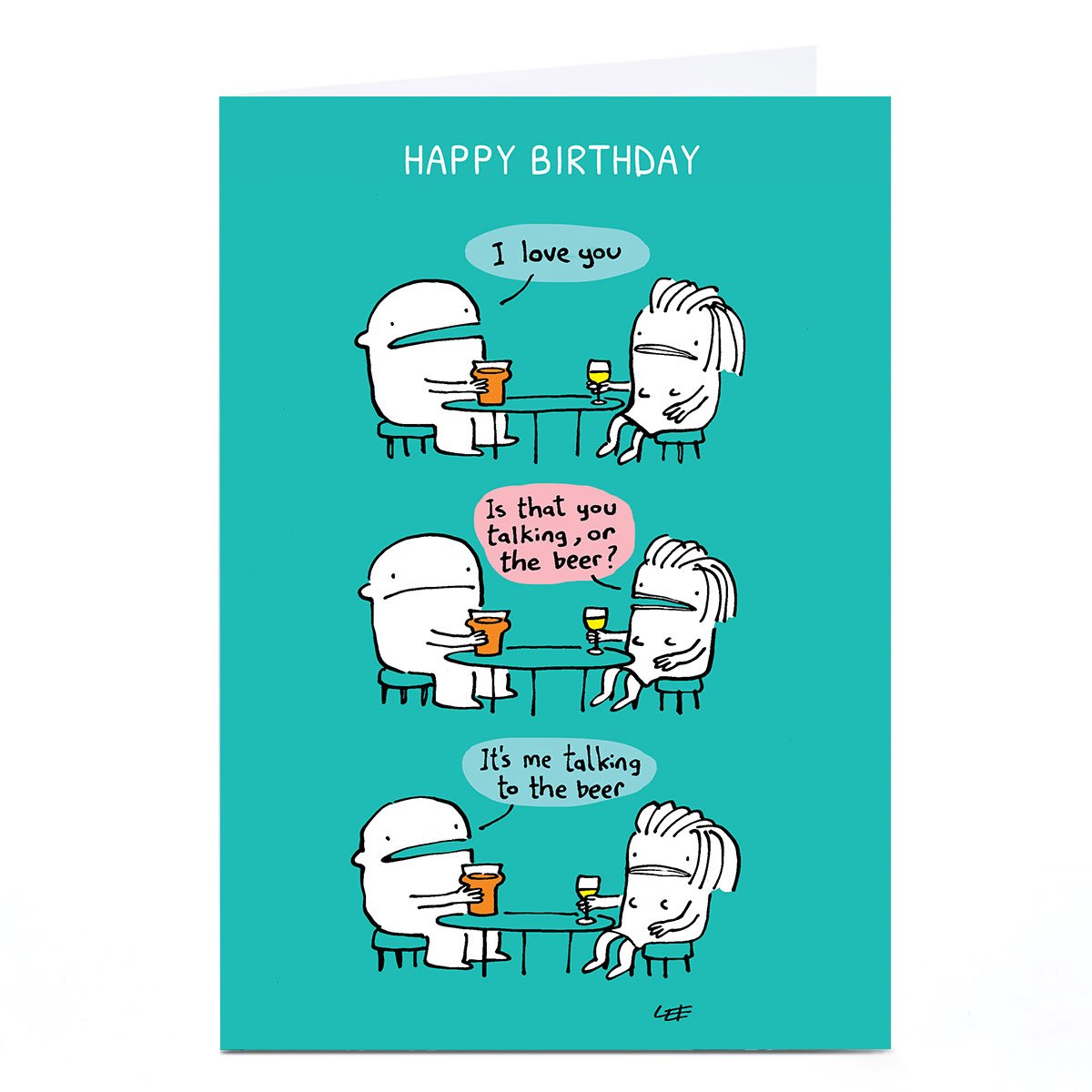 Personalised Lee Fearnley Birthday Card - Beer Talking 