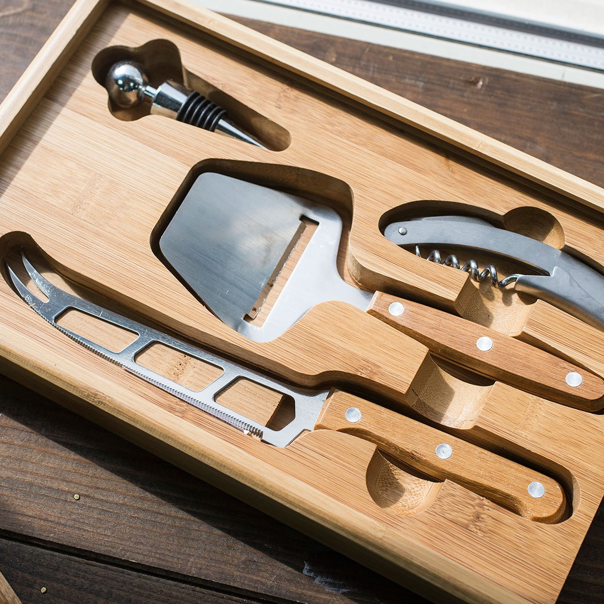 Bamboo Wine & Cheese Set