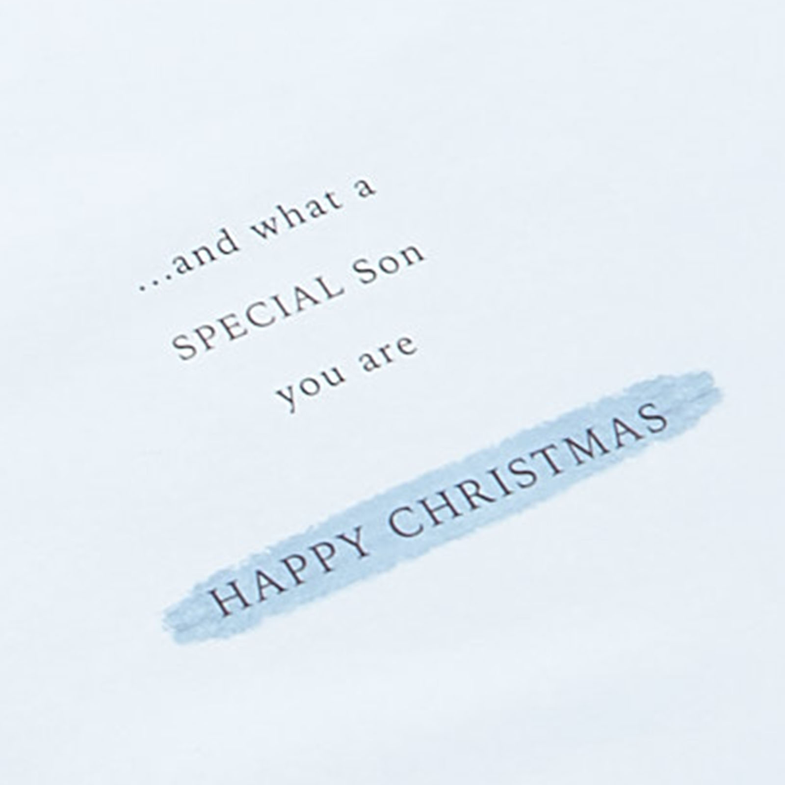 Christmas Card - Just For You Son With Love