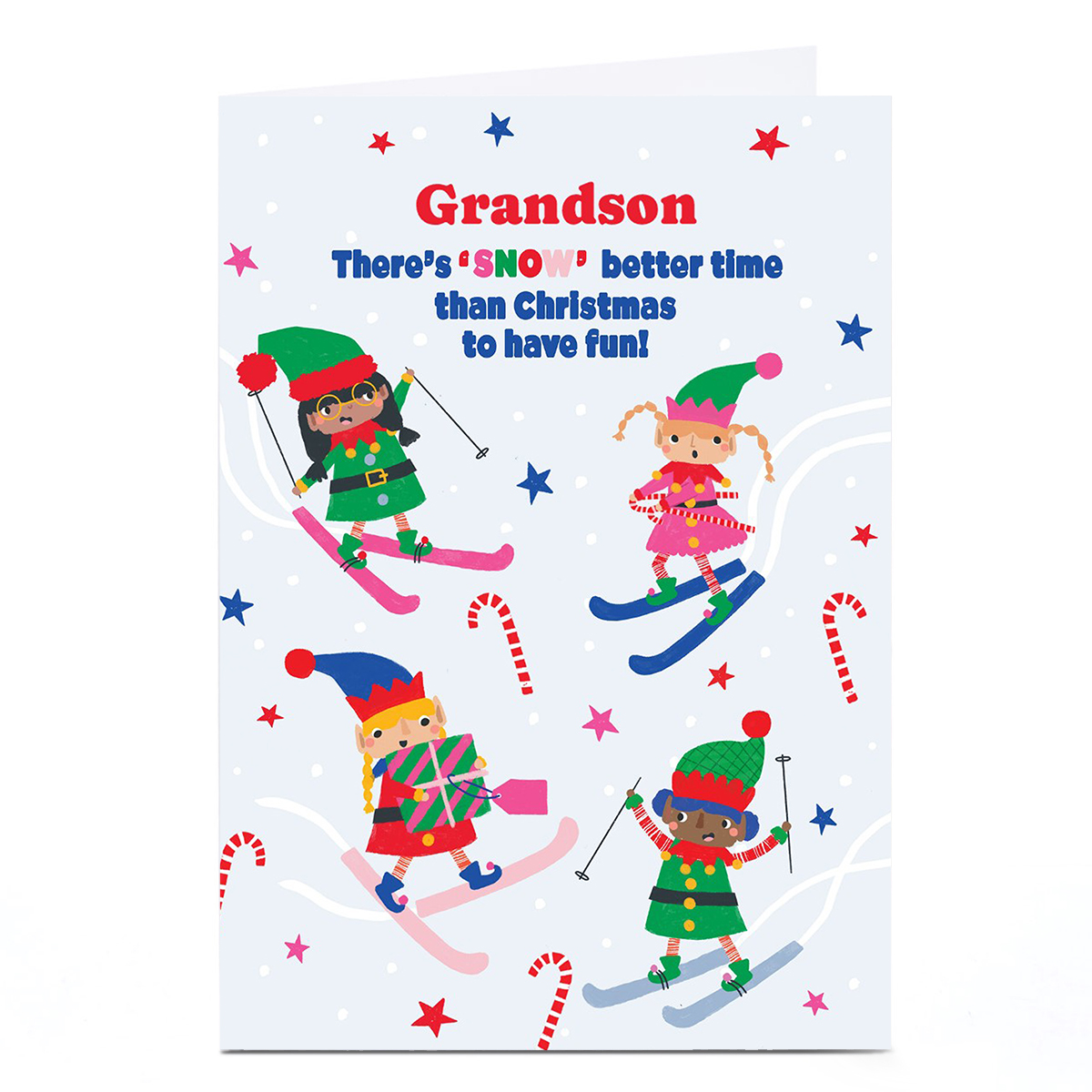 Personalised Christmas Card - Snow Better Time, Grandson