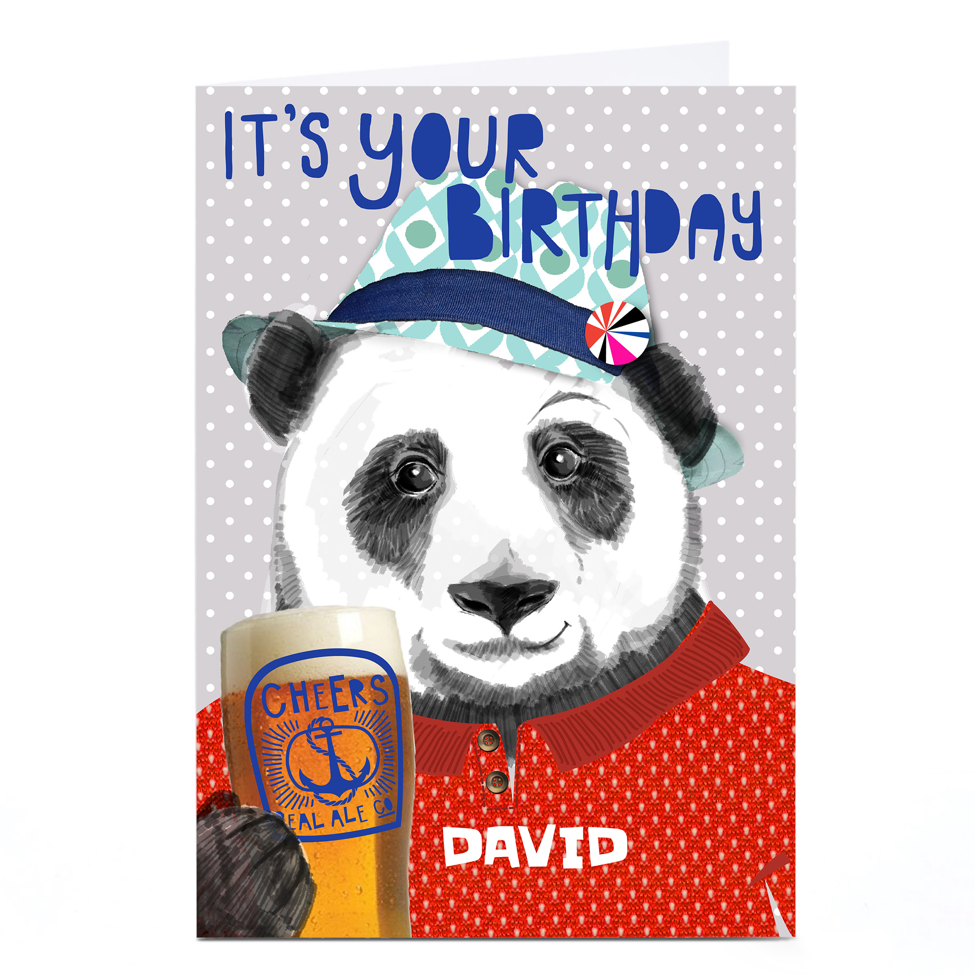 Personalised Bev Hopwood Birthday Card - It's Your Birthday, Panda