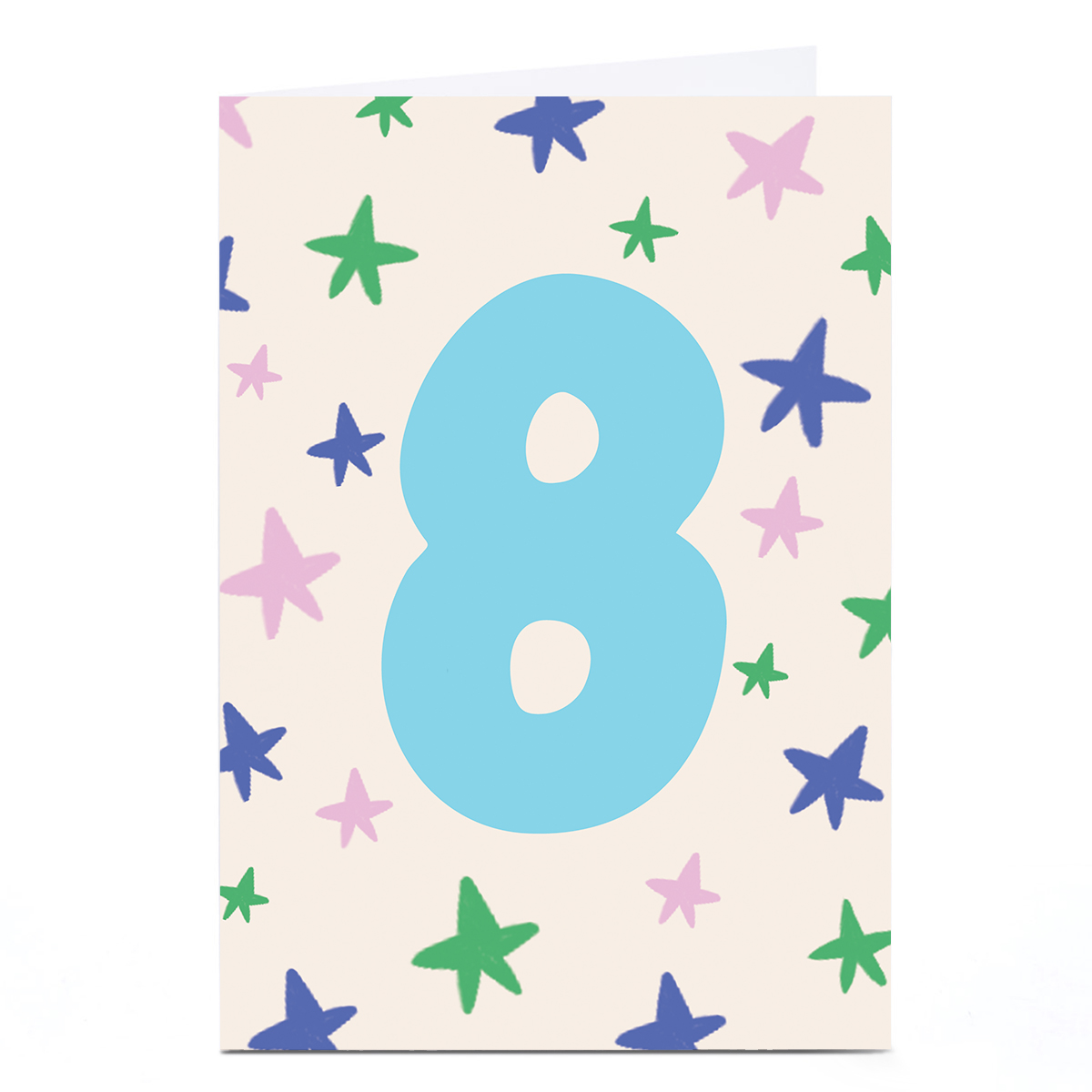 8th Birthday Card - Colourful Stars