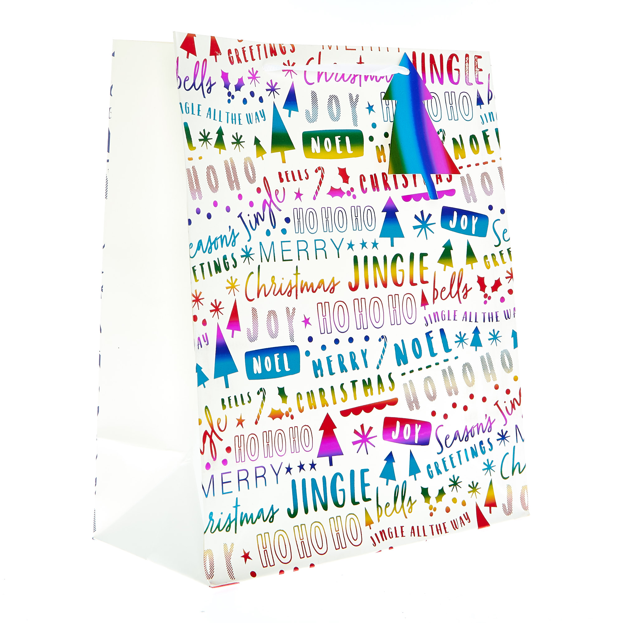Large Portrait Rainbow Christmas Gift Bag