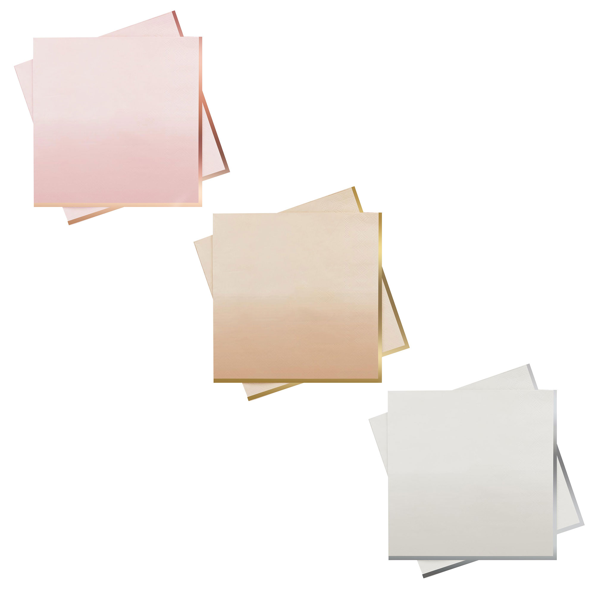 Metallic Ombre Paper Napkins - Pack of 16 (3 Colour Options)