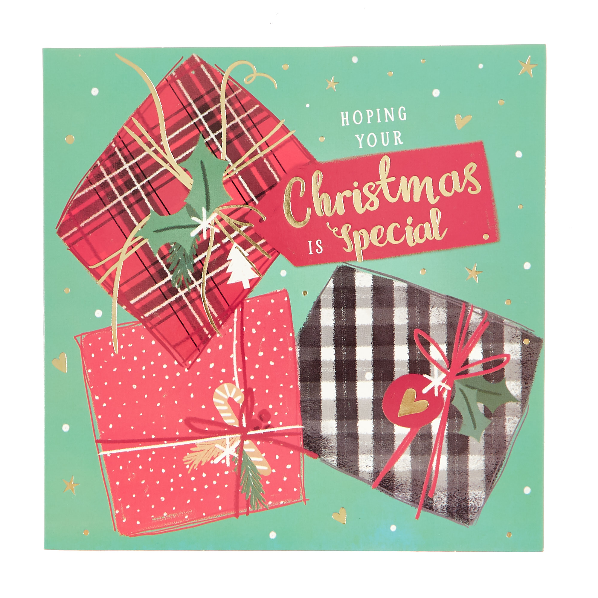 16 Charity Christmas Cards - Wreath & Gifts (2 Designs)
