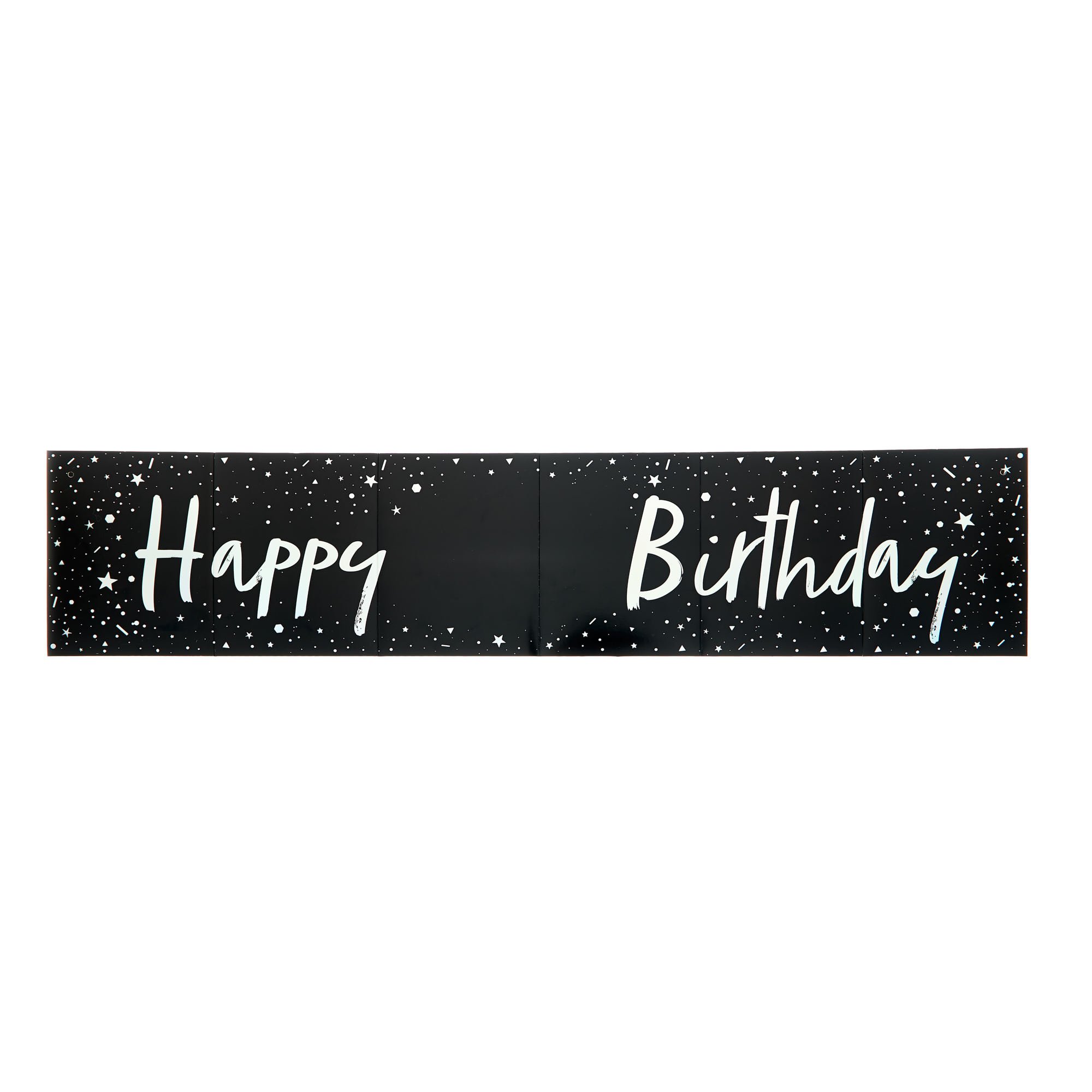 Add Your Own Age Black & Silver Happy Birthday Banner