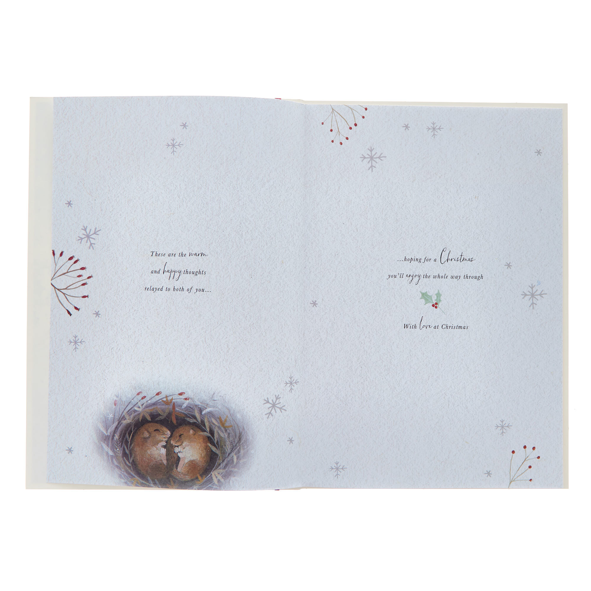 Granddaughter & Partner Burrowing Mice Christmas Card