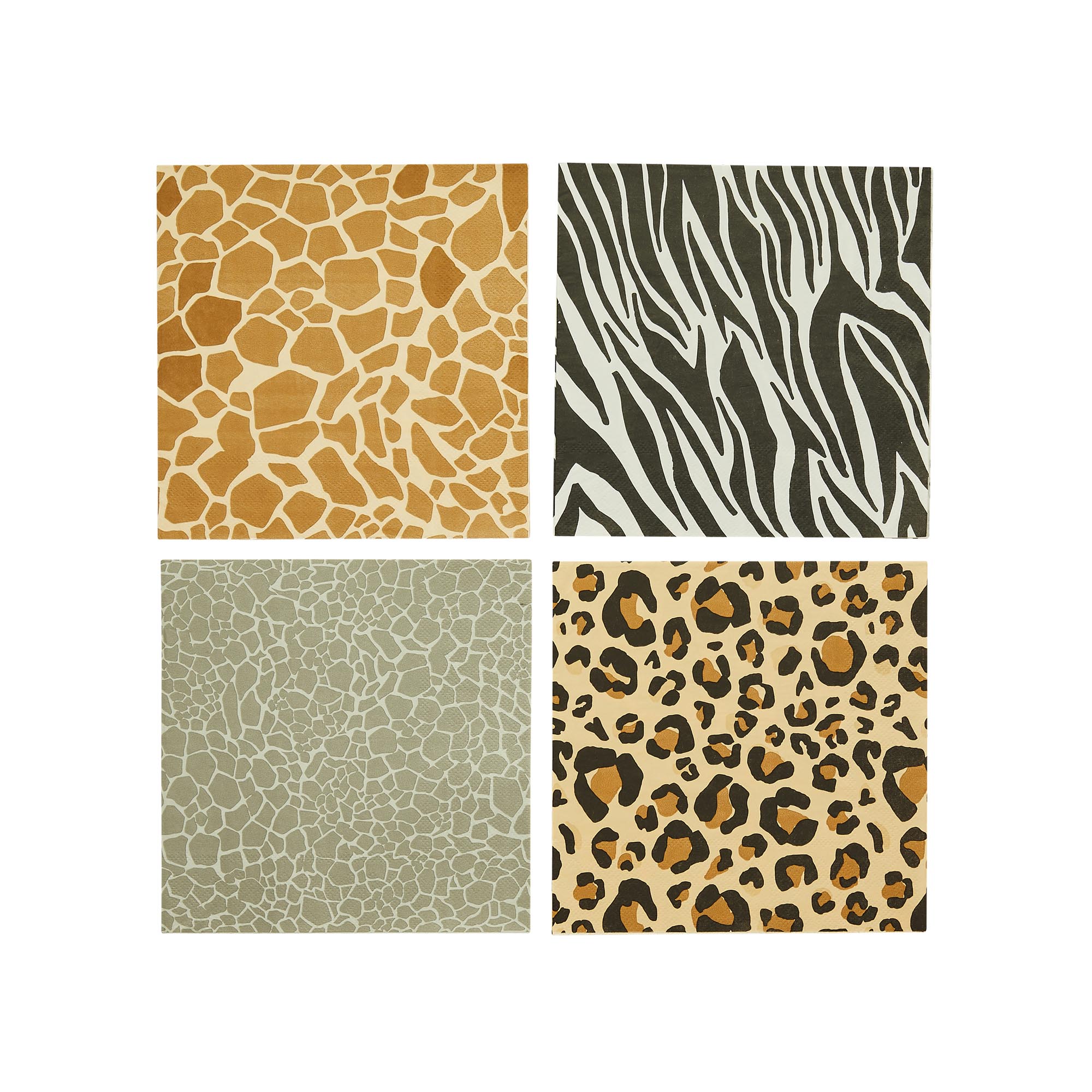 Animal Print Paper Napkins - Pack of 16