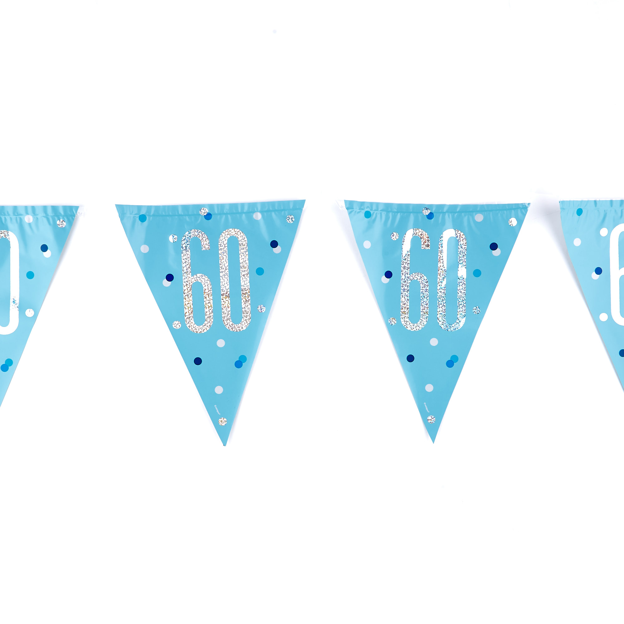 Blue 60th Birthday Party Tableware & Decorations Bundle - 16 Guests