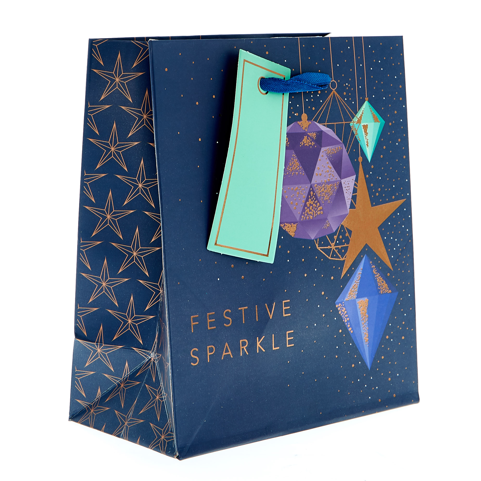 Small Portrait Festive Sparkles Christmas Gift Bag