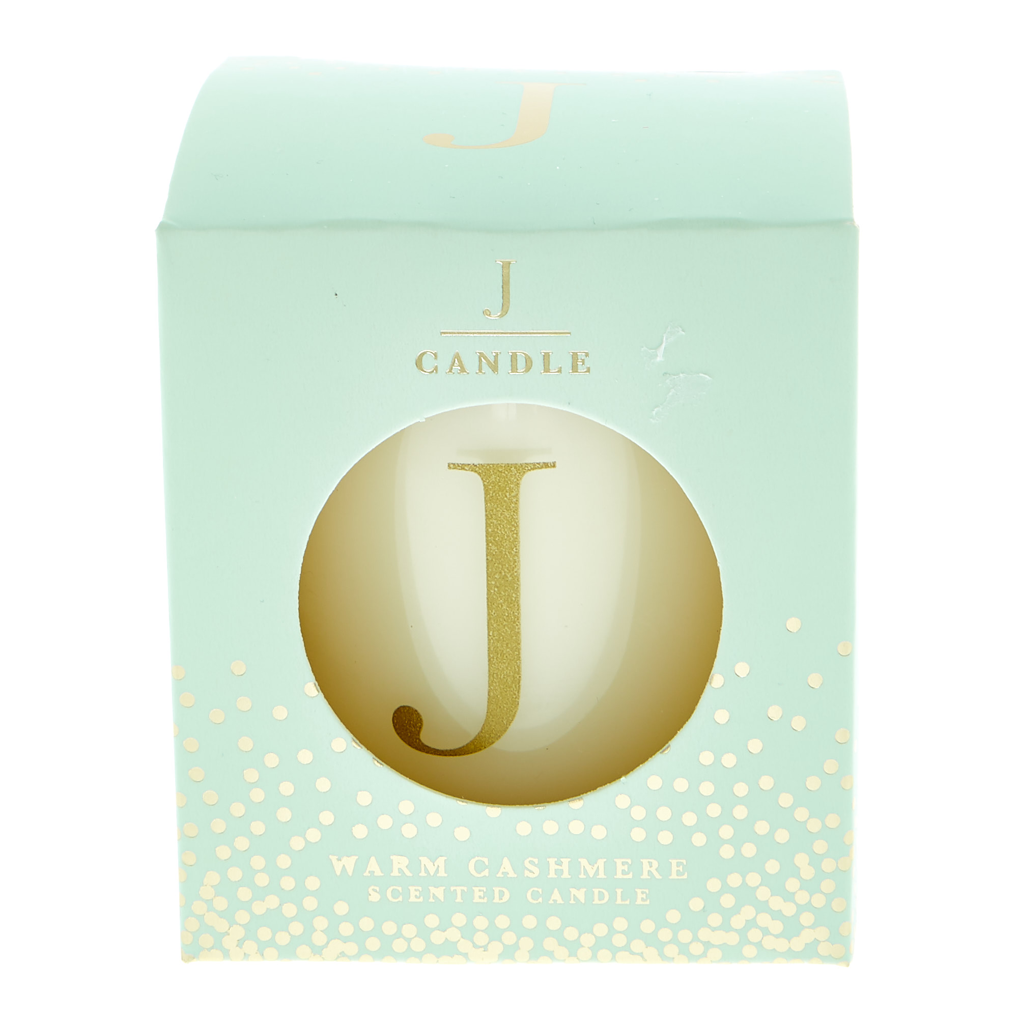 Letter J Warm Cashmere Scented Candle