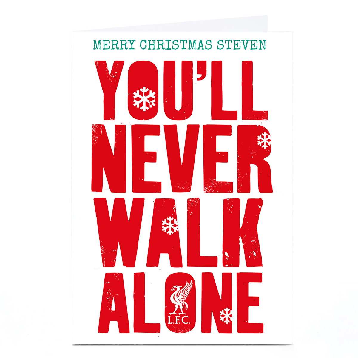 Personalised Liverpool FC Christmas Card - You'll Never Walk Alone