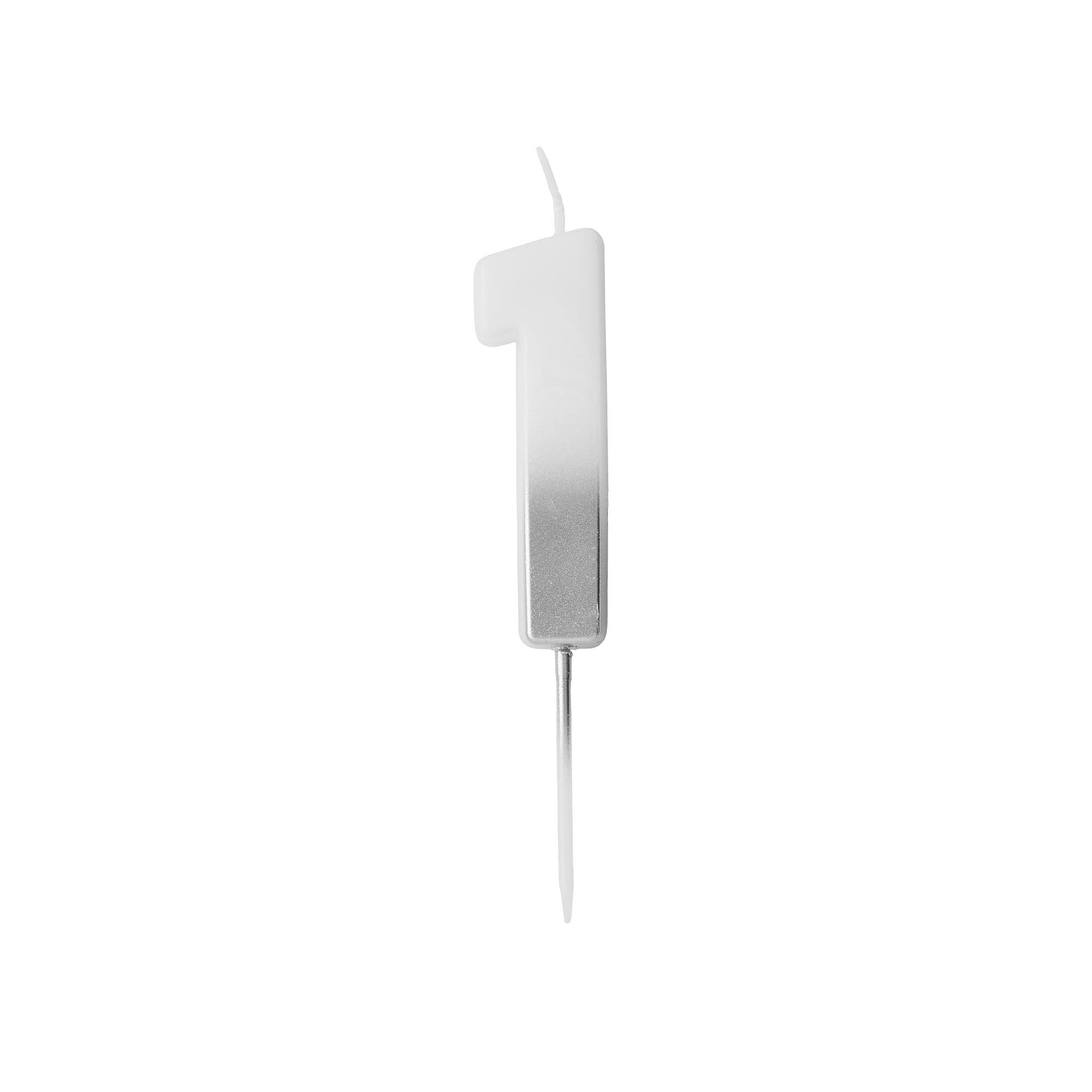Silver Ombre Number Cake Candle (0-9)