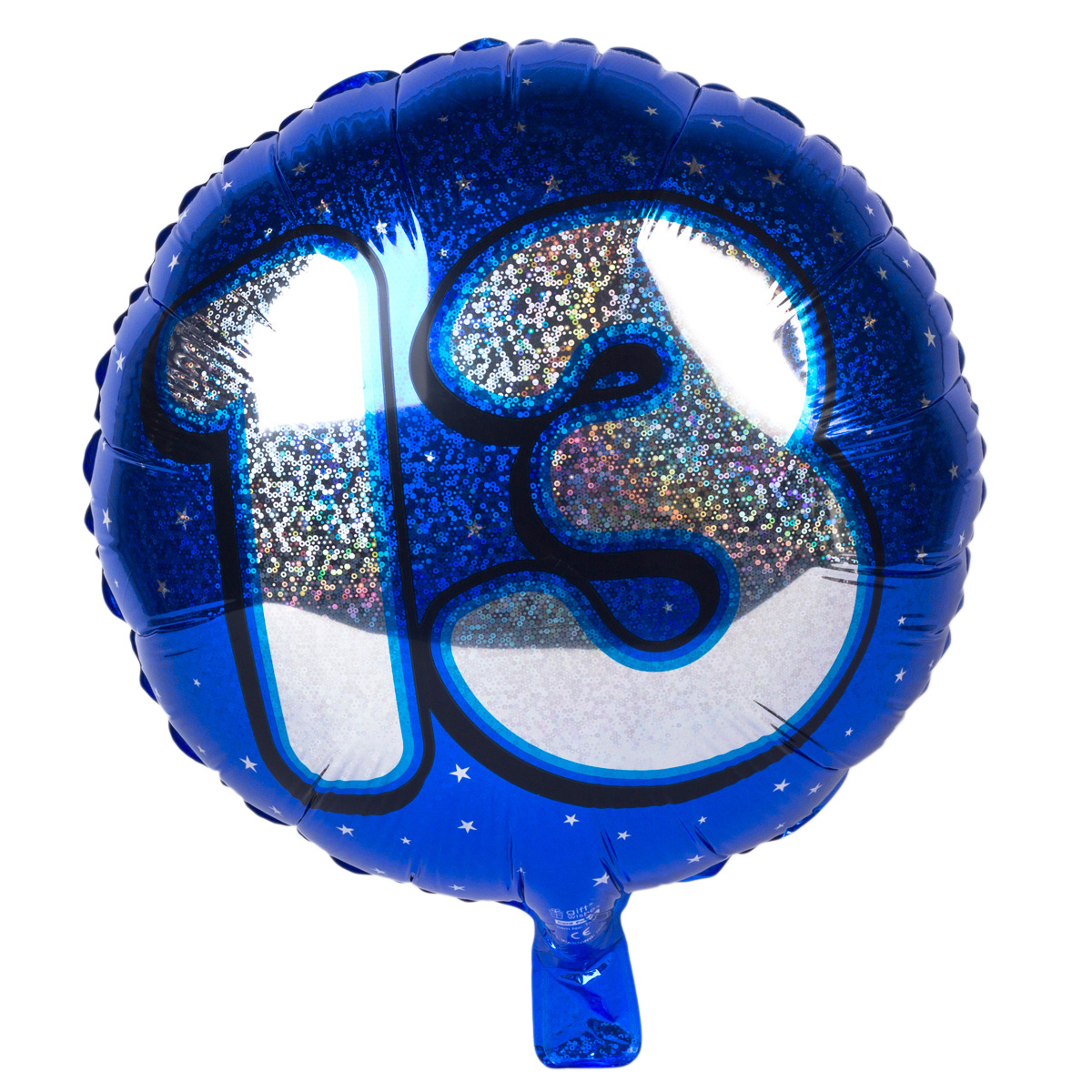 Holographic Blue Age 13 18-Inch Foil Helium Balloon