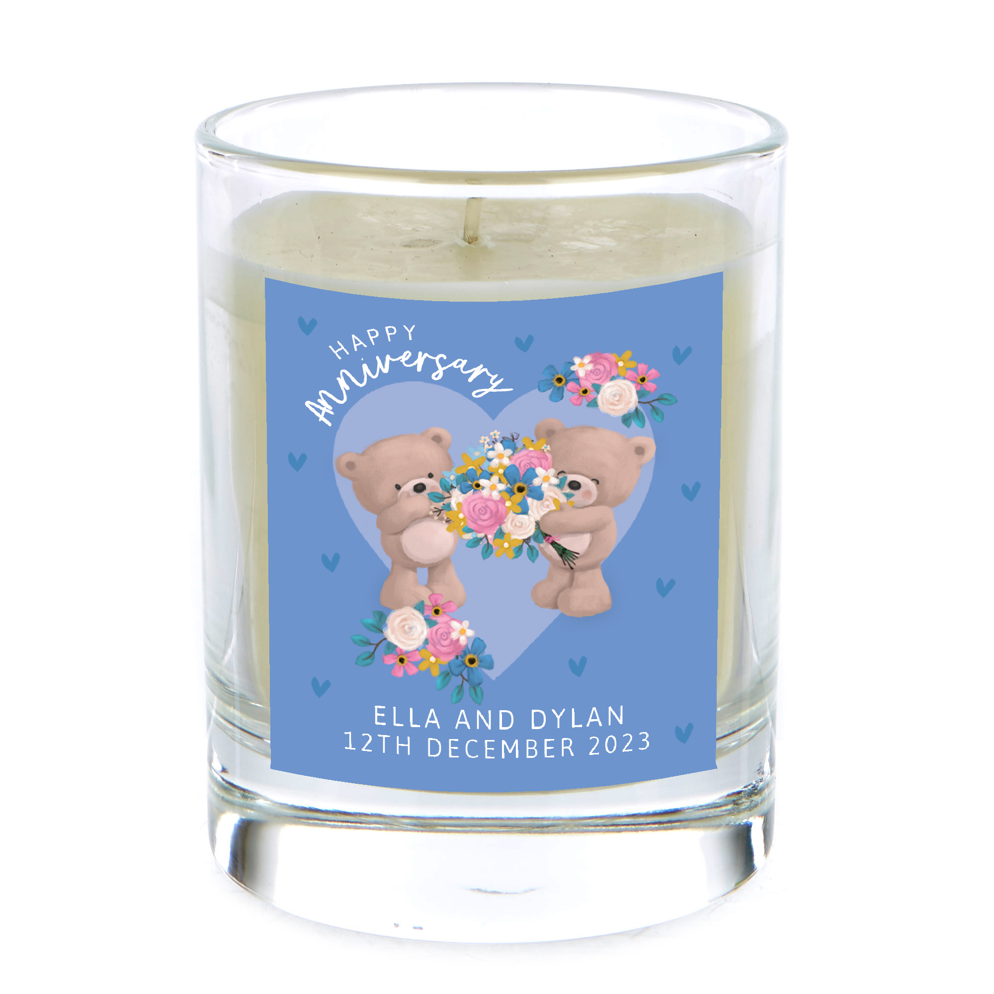 Personalised Pomegranate & Cashmere Scented Candle - Hugs Anniversary