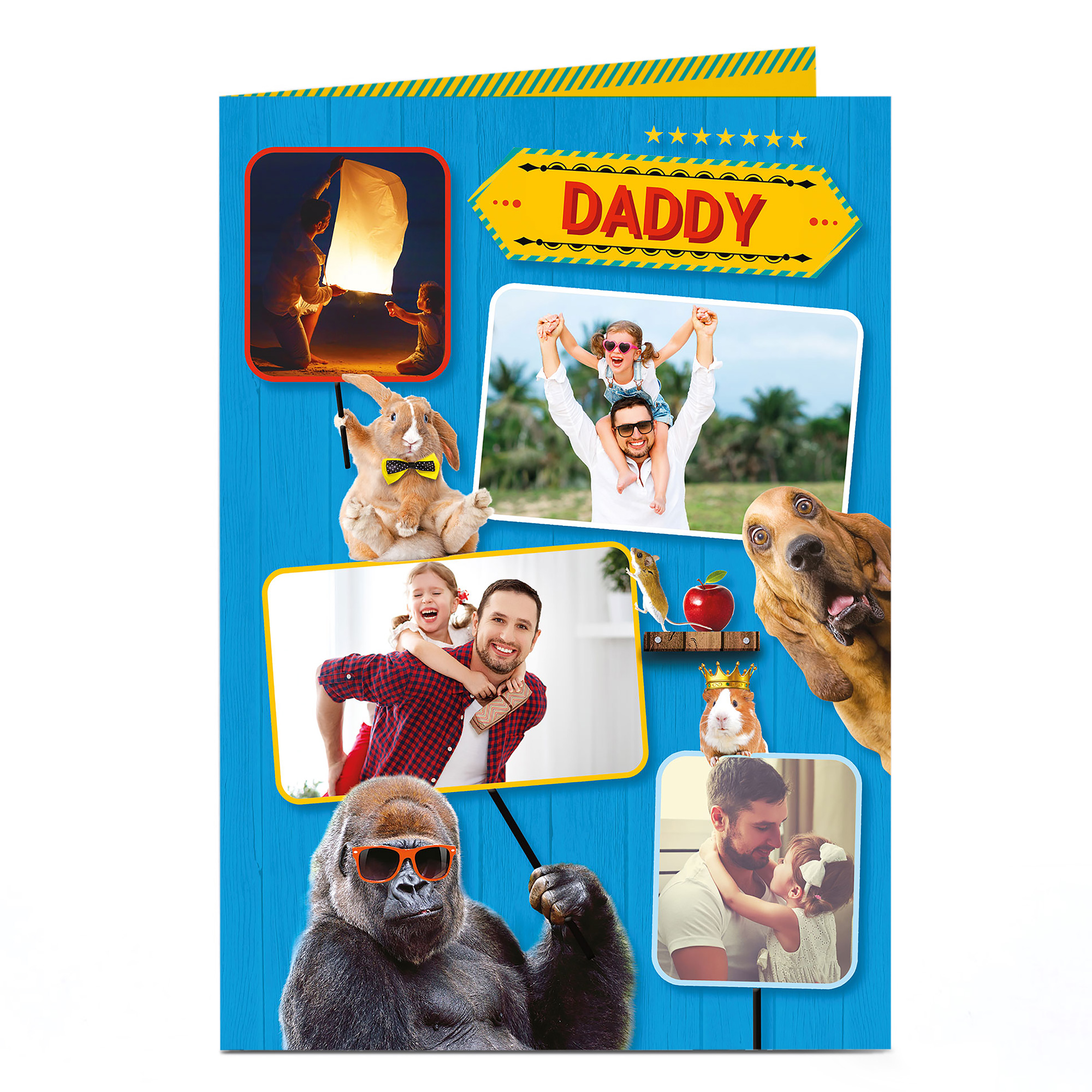 Photo Upload Father's Day Card - Animals With Signs