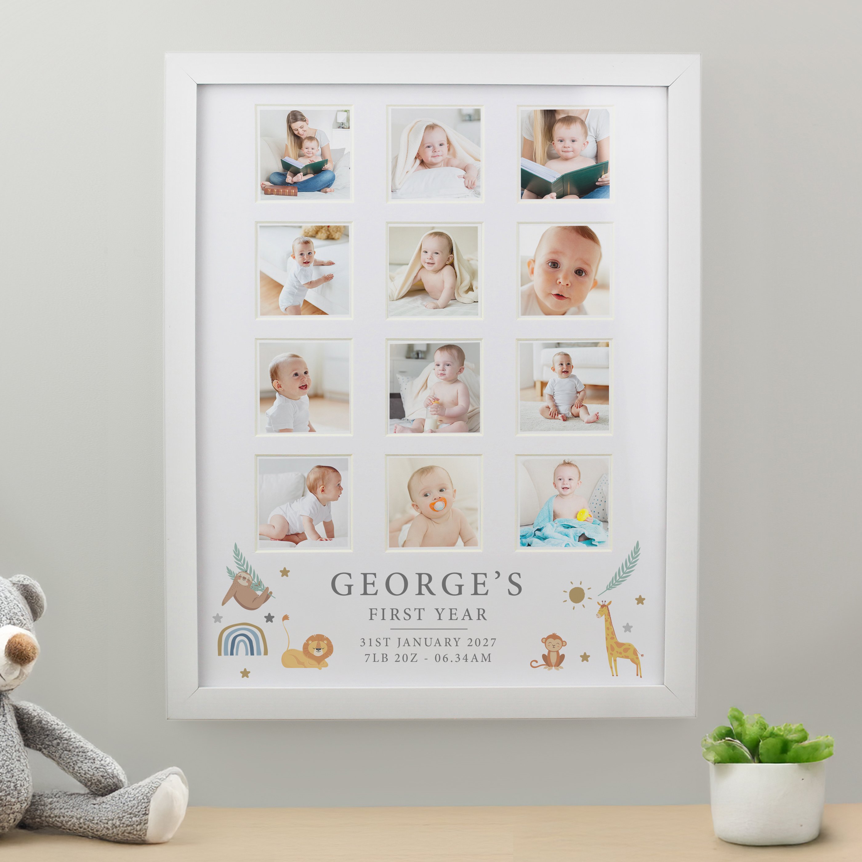 Personalised Animals White Multi Photo Frame