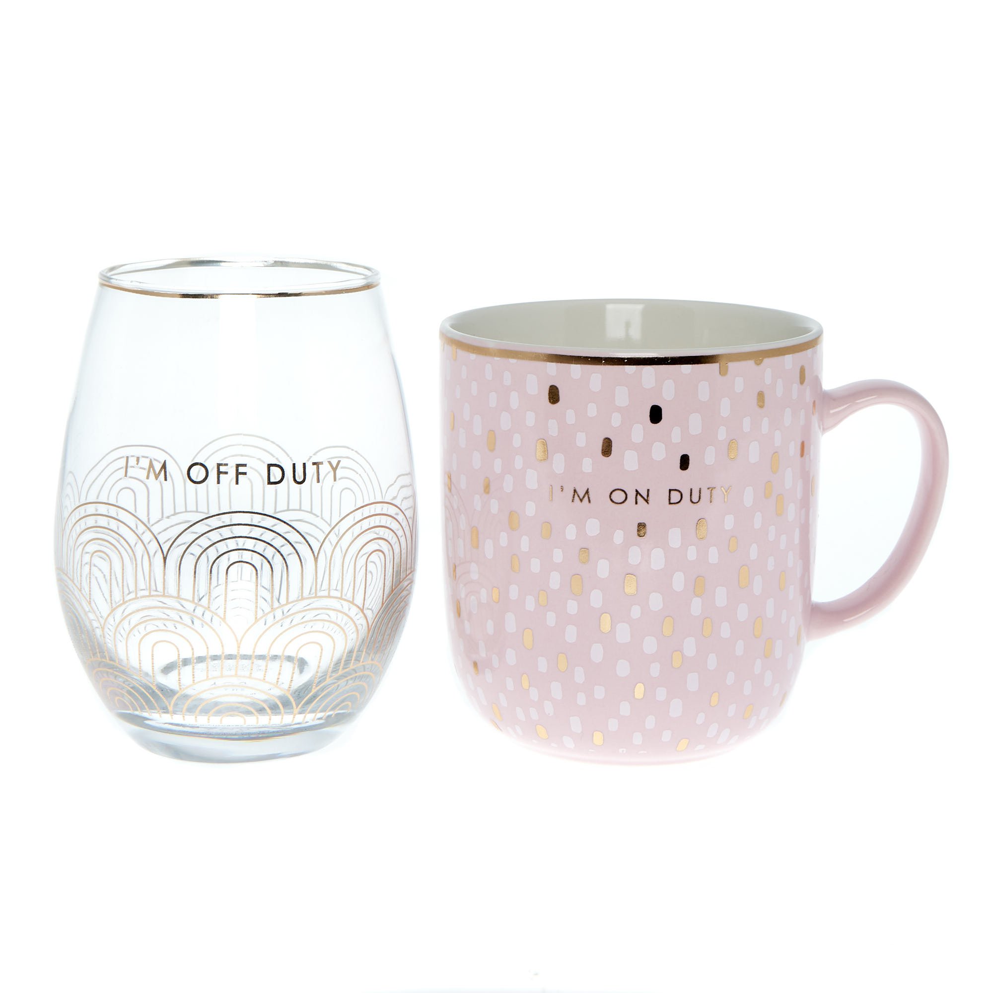 On Duty & off Duty Teacher Mug & Gin Glass Set