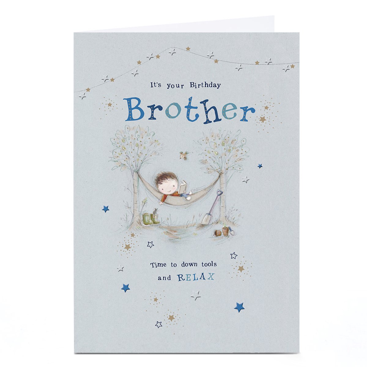 Personalised Birthday Card - Garden Hammock Relaxation, Brother