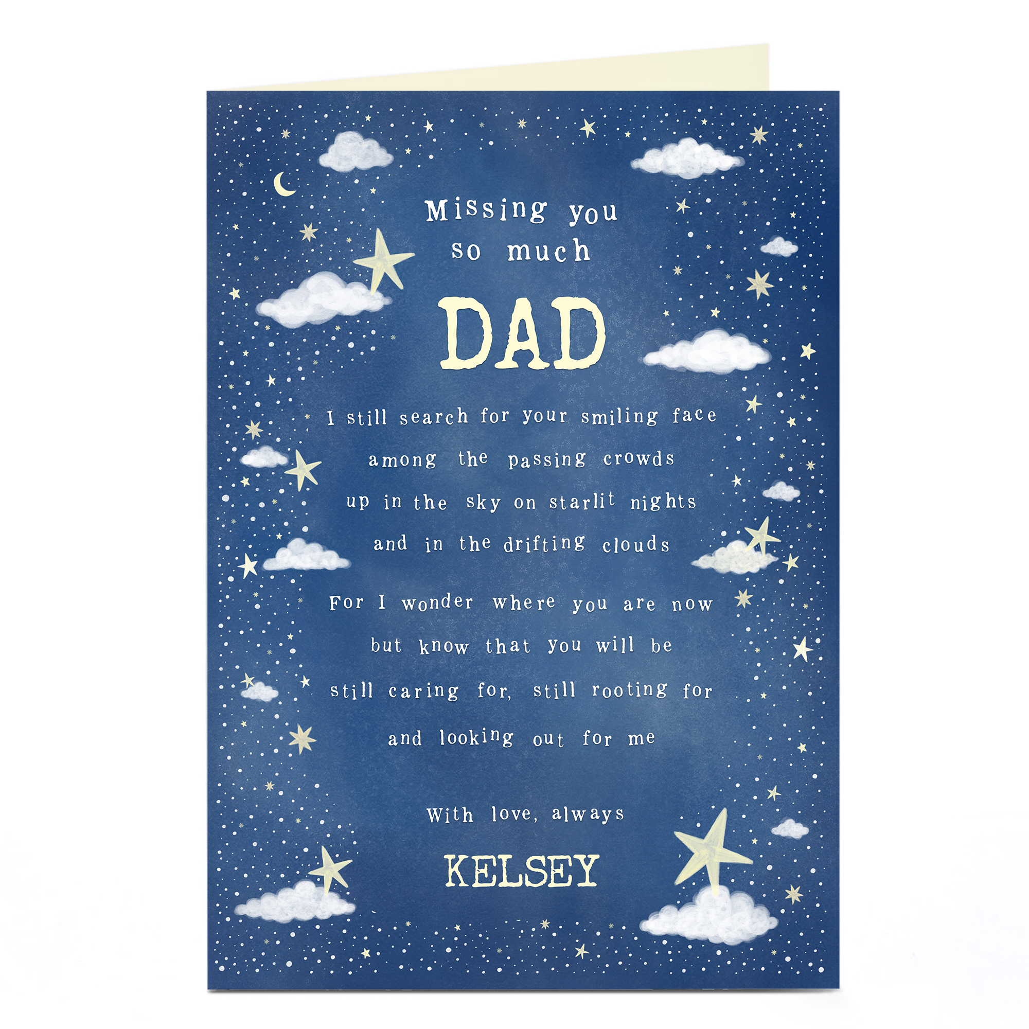 Personalised Father's Day Card - Missing You So Much Dad